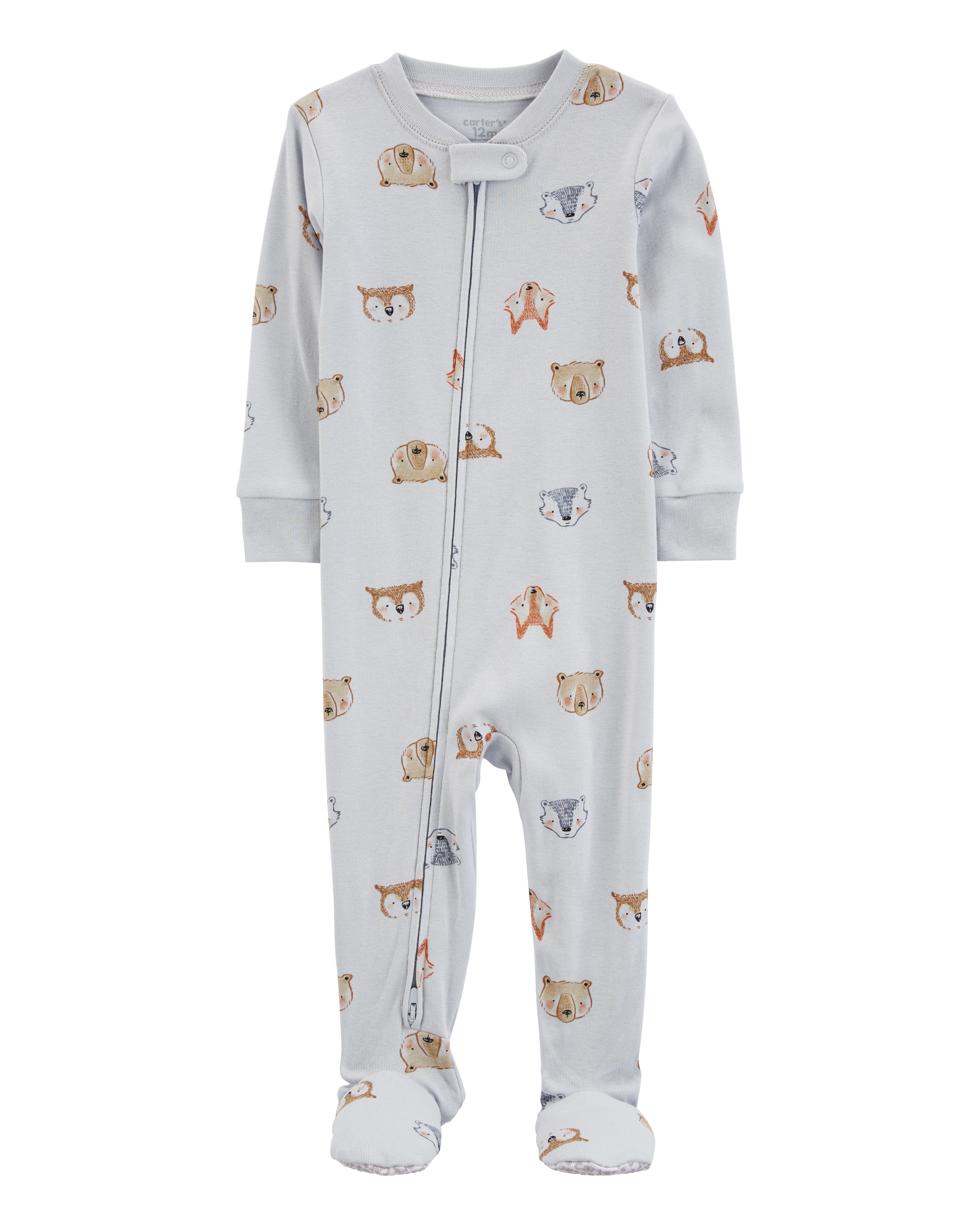 Baby 1-Piece Animals 100% Snug Fit Cotton Footie Pyjamas