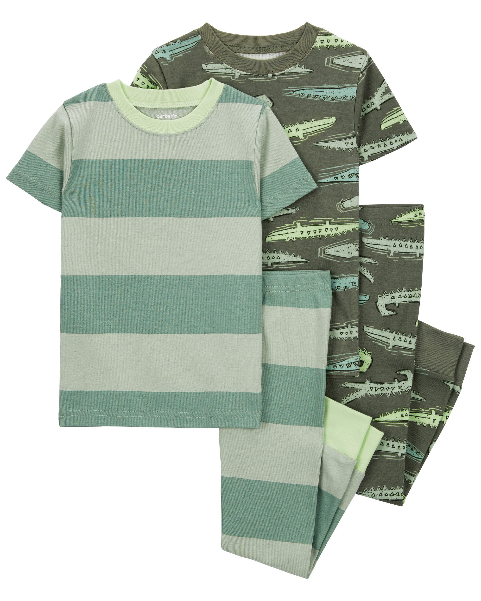 4-Piece Rugby Stripe 100% Snug Fit Cotton Pyjamas
