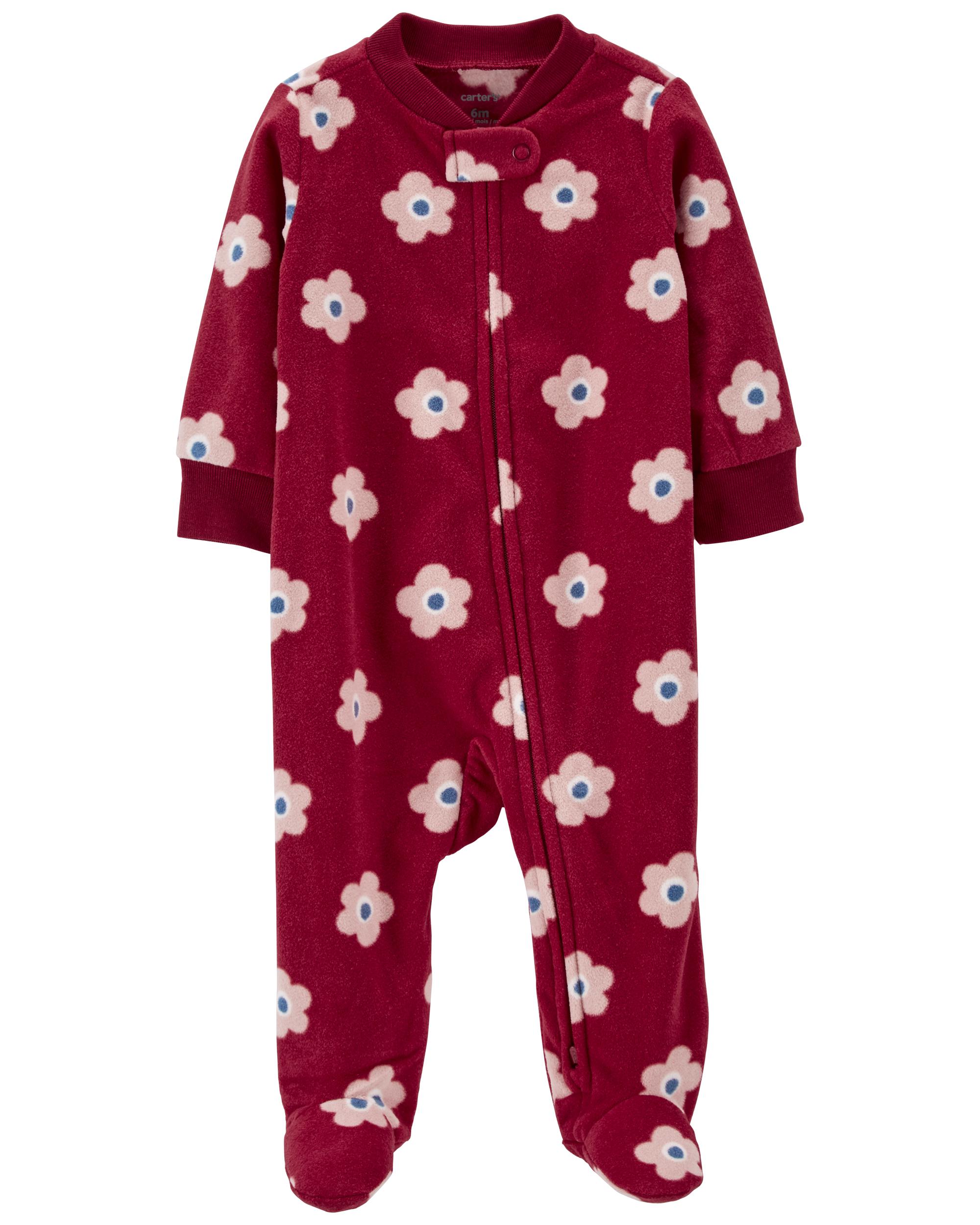 Floral 2-Way Zip Fleece Sleeper Pyjamas