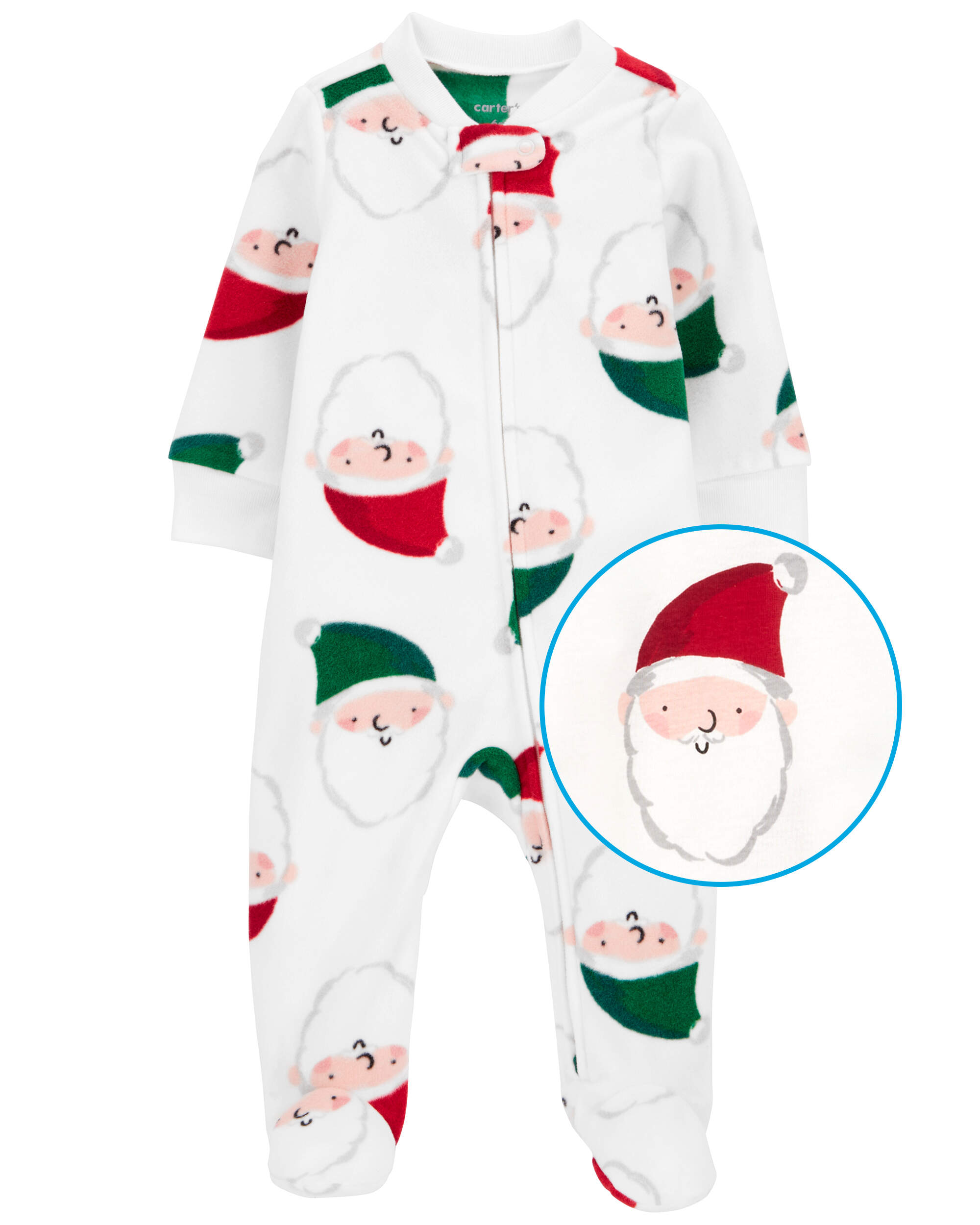 Baby Santa Zip-Up Fleece Sleep & Play Pajamas