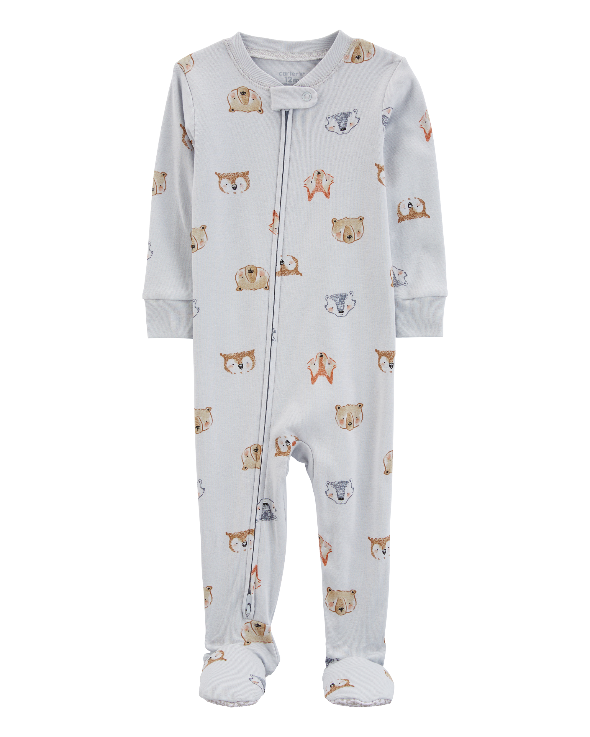 Toddler 1-Piece Animals 100% Snug Fit Cotton Footie Pyjamas