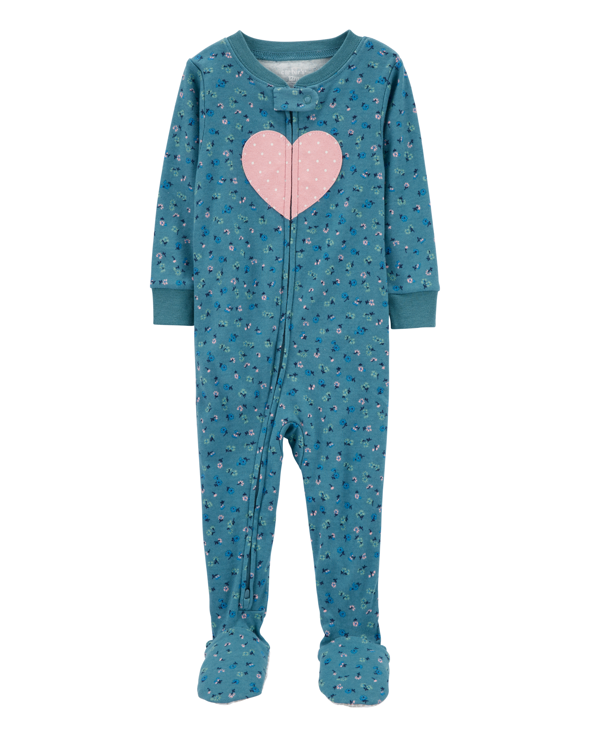 Baby 1-Piece Heart 100% Snug Fit Cotton Footie Pyjamas