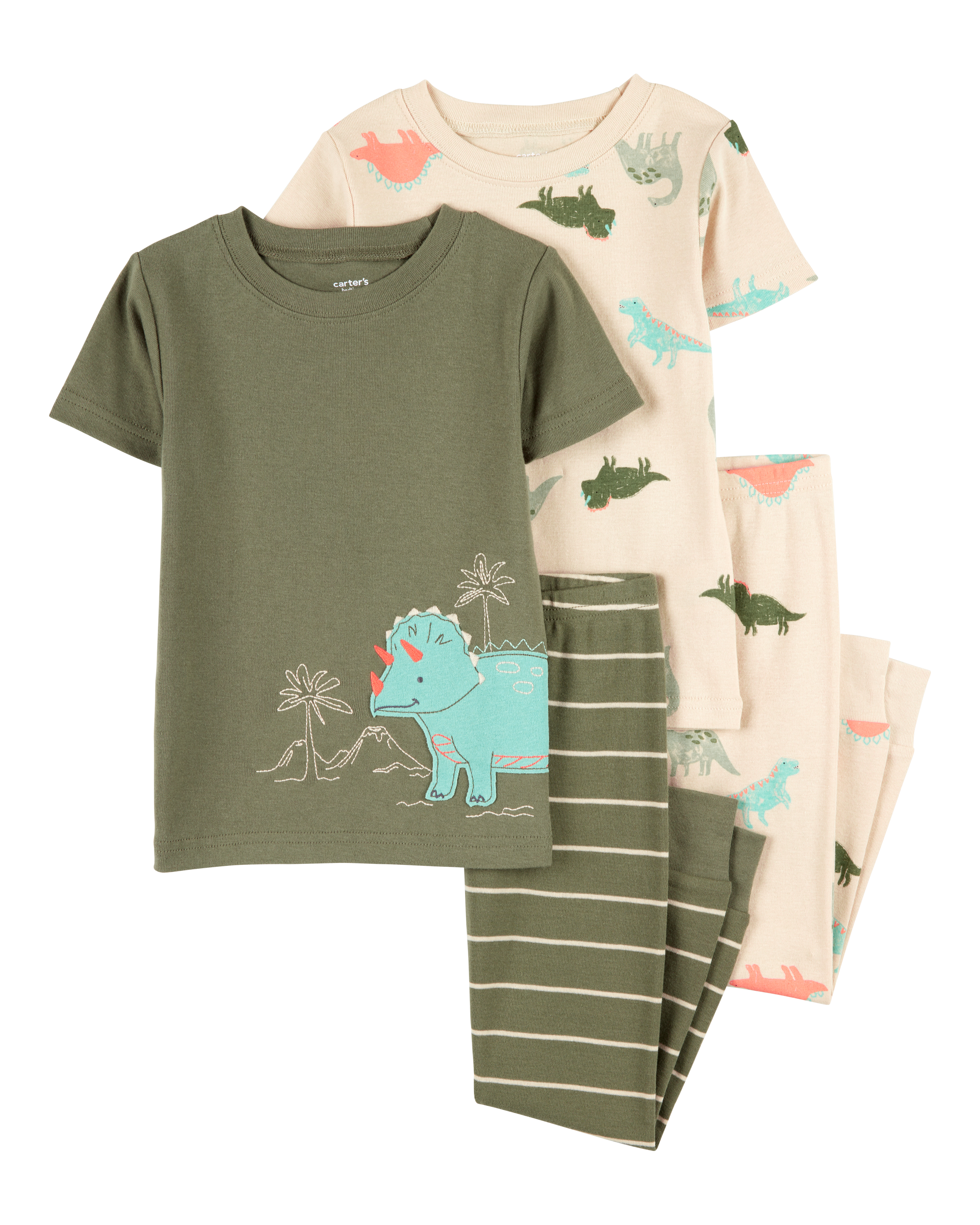 Baby 4-Piece Dinosaur Cotton Pyjamas