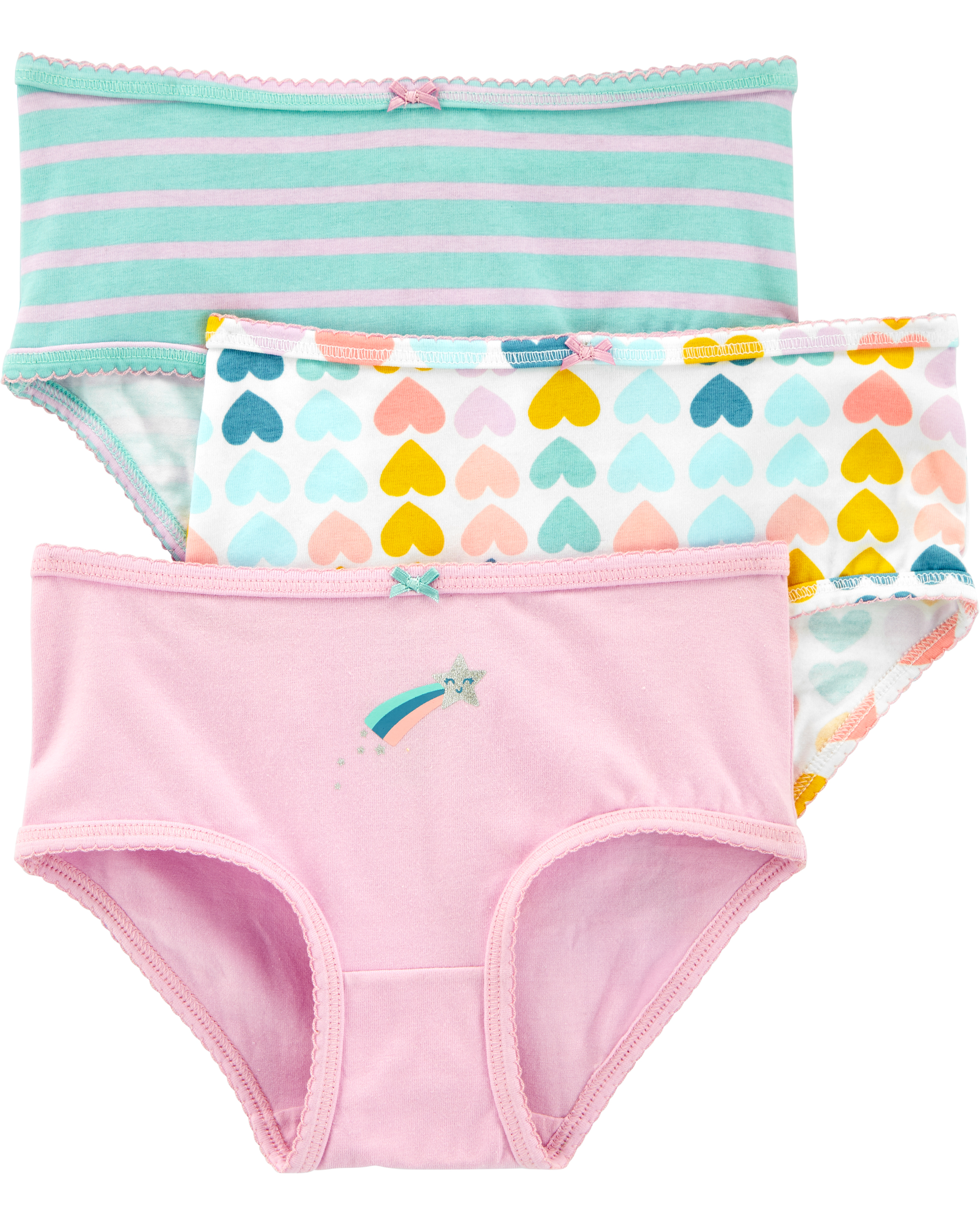 Toddler Little Girls Panties 100% Cotton Brief Underwear Undies, Multipack  