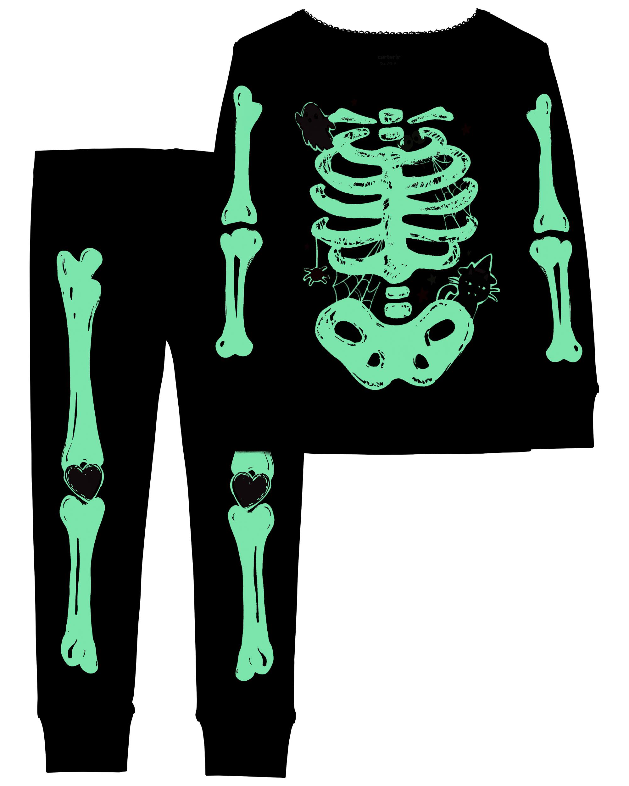 Baby 2-Piece Glow Halloween Skeleton 100% Snug Fit Cotton Pyjamas