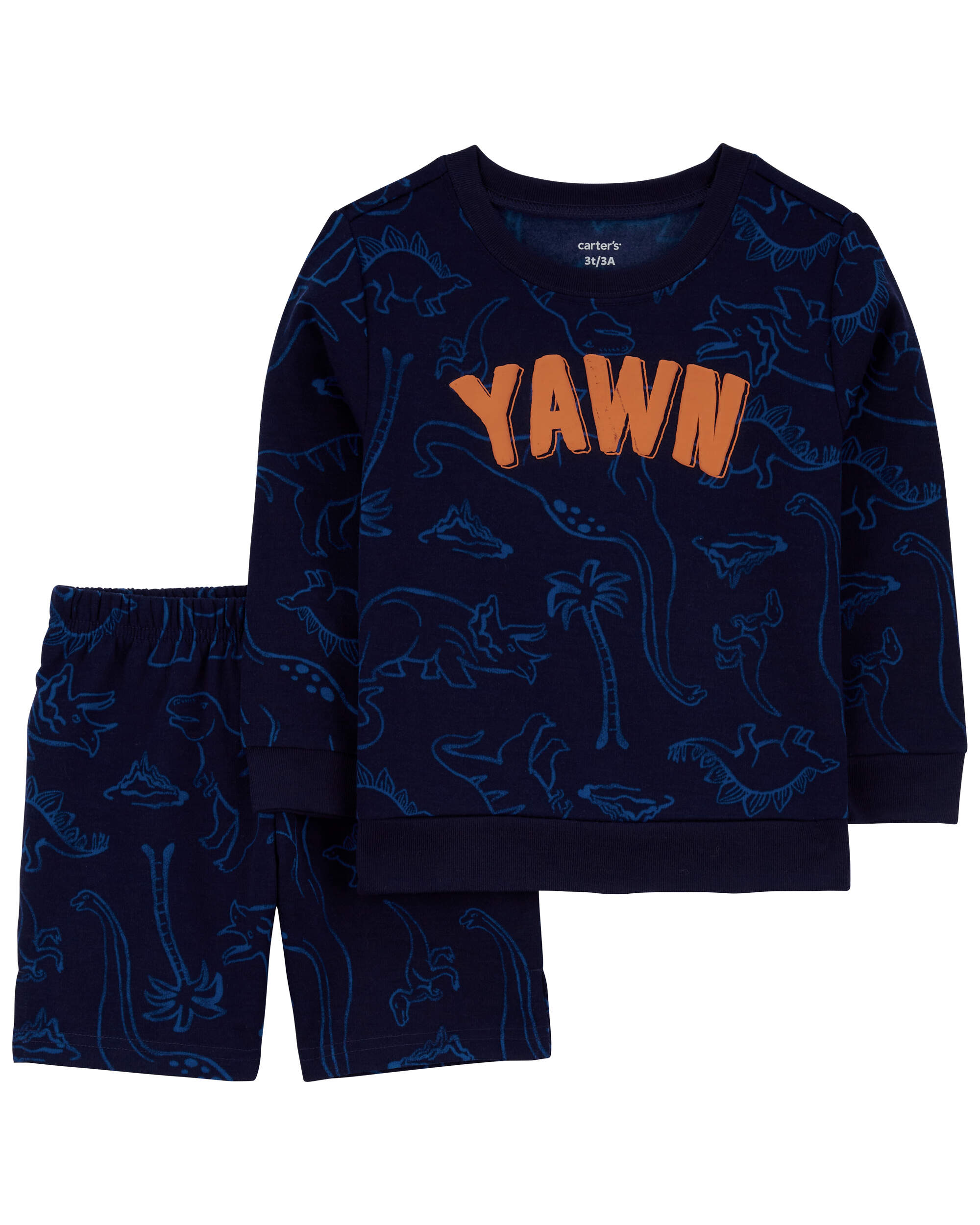 Toddler 2-Piece Dinosaur Fleece Pajama Set