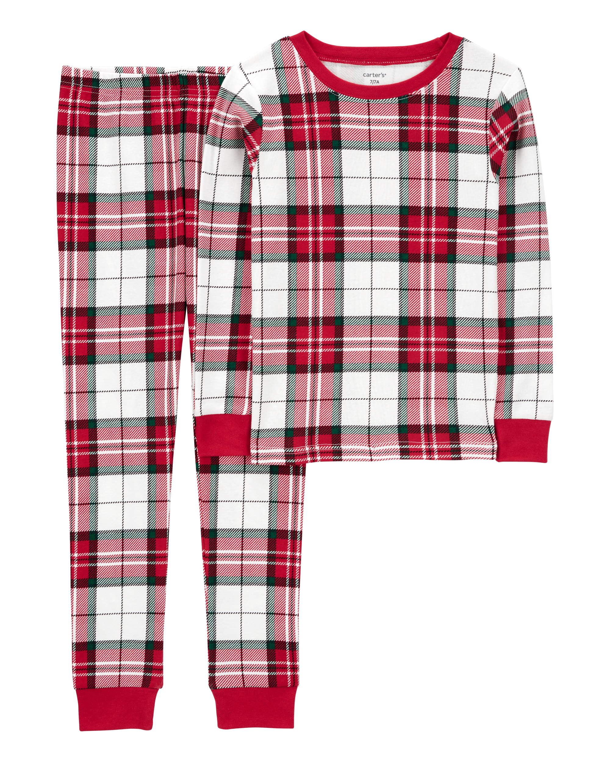 Kid 2-Piece Plaid 100% Snug Fit Cotton Pyjamas