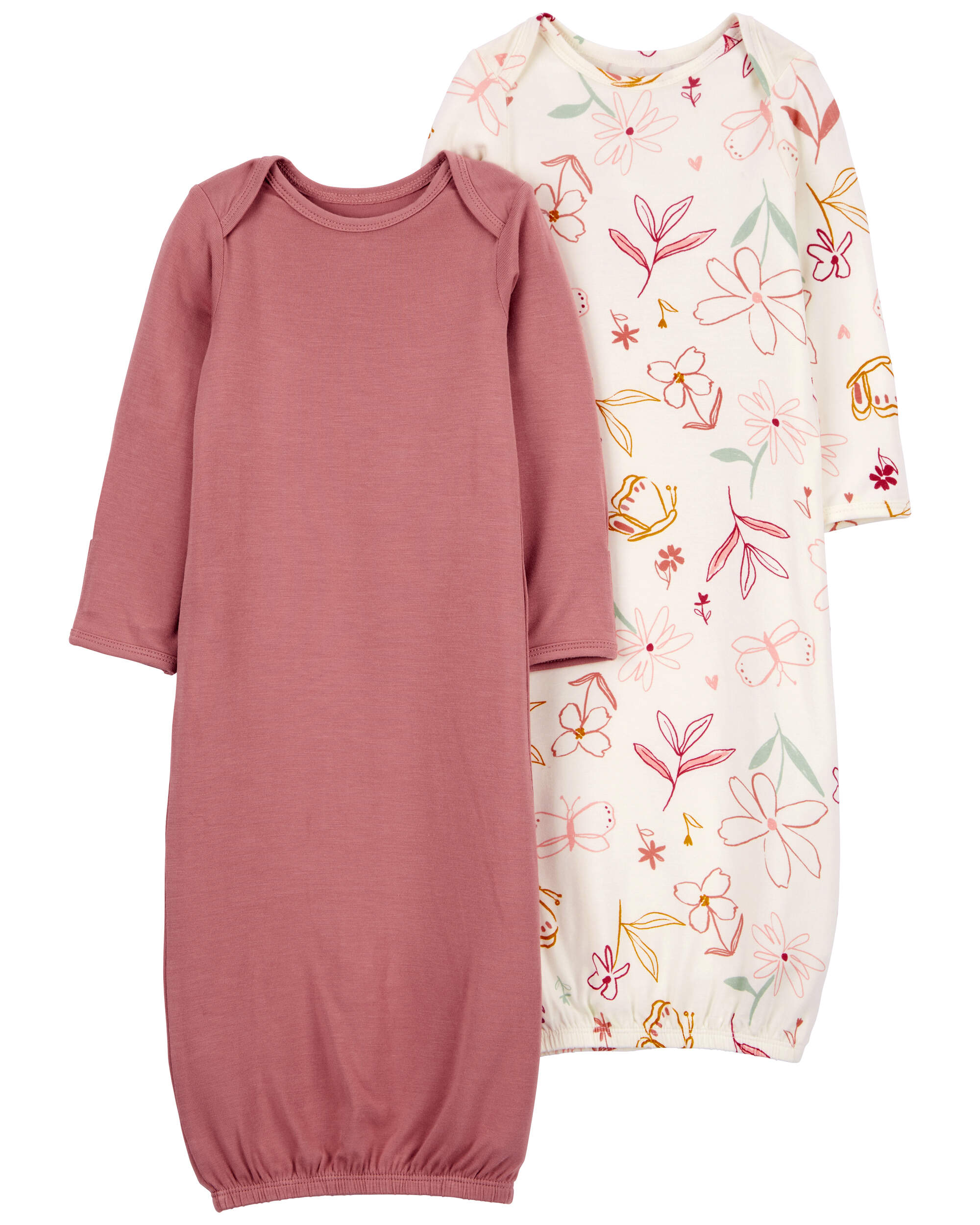 Baby 2-Pack Floral PurelySoft Sleeper Gowns