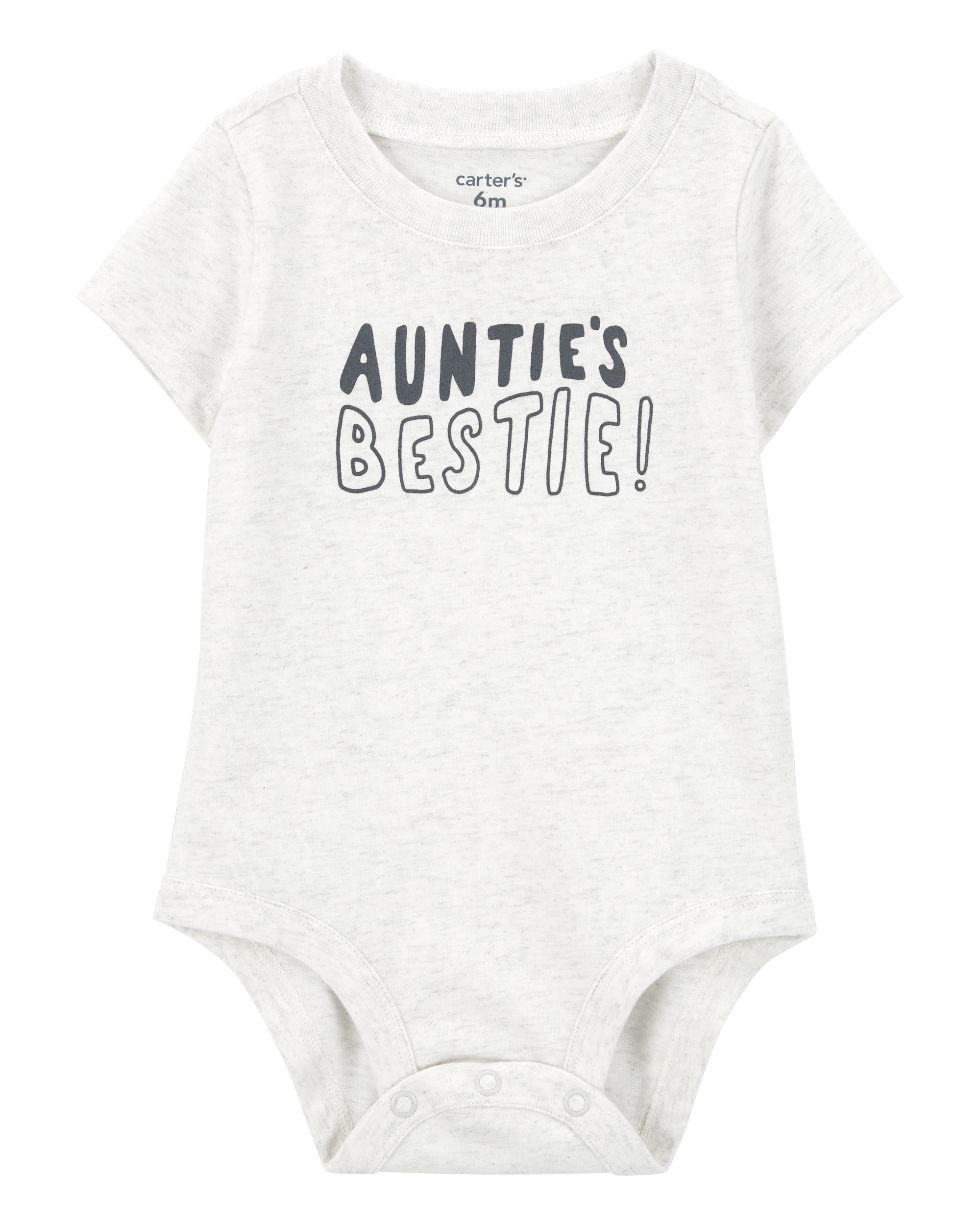 Baby Auntie's Bestie Short-Sleeve Bodysuit - Gray