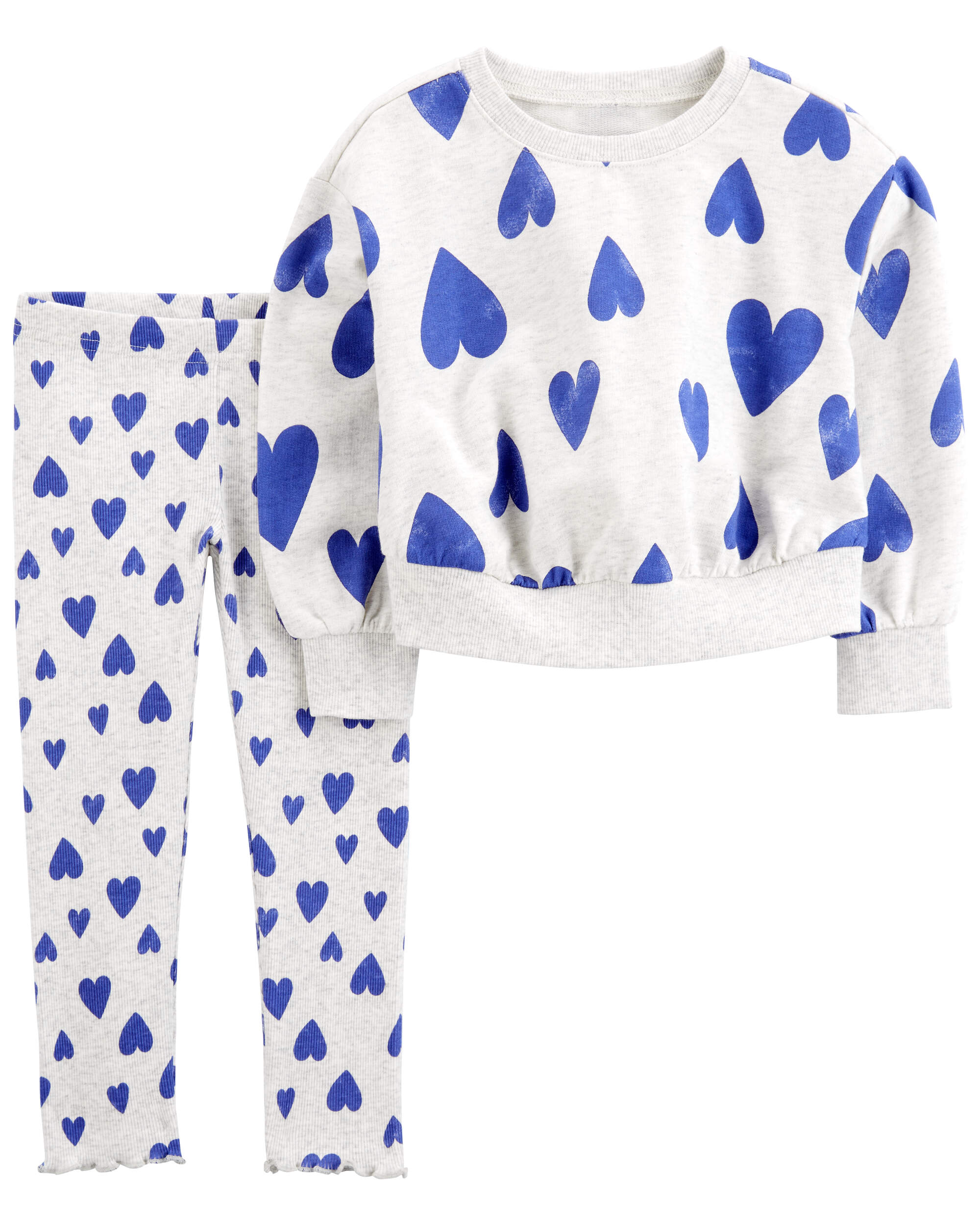 Toddler 2-Piece Heart Sweatshirt & Pant Set
