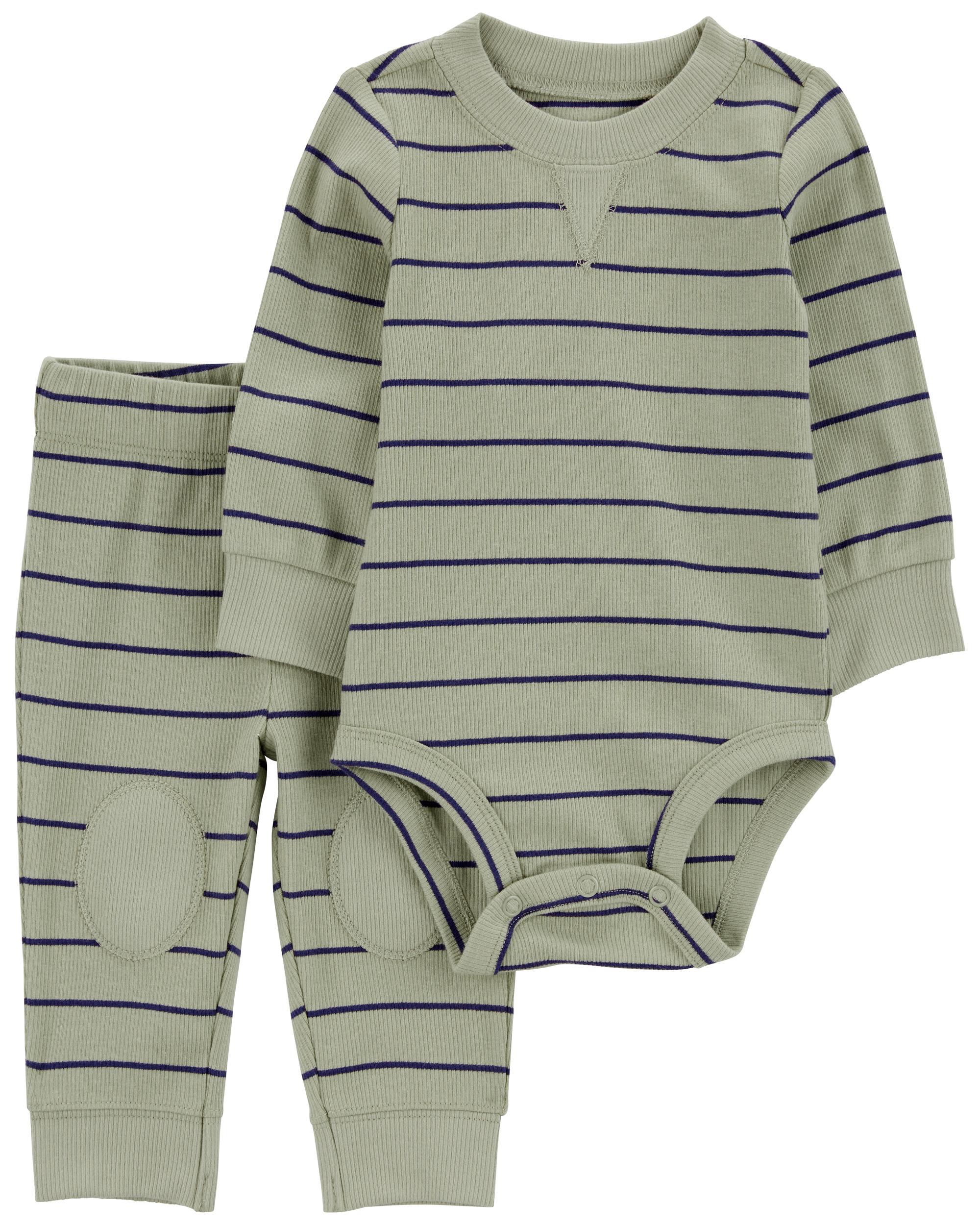 Baby 2-Piece Striped Bodysuit Pant Set