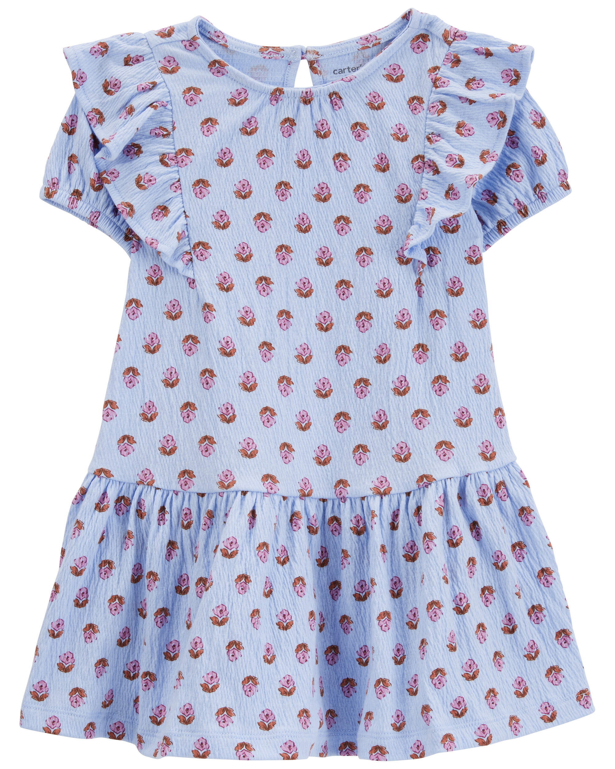 Toddler Floral Crinkle Jersey Dress