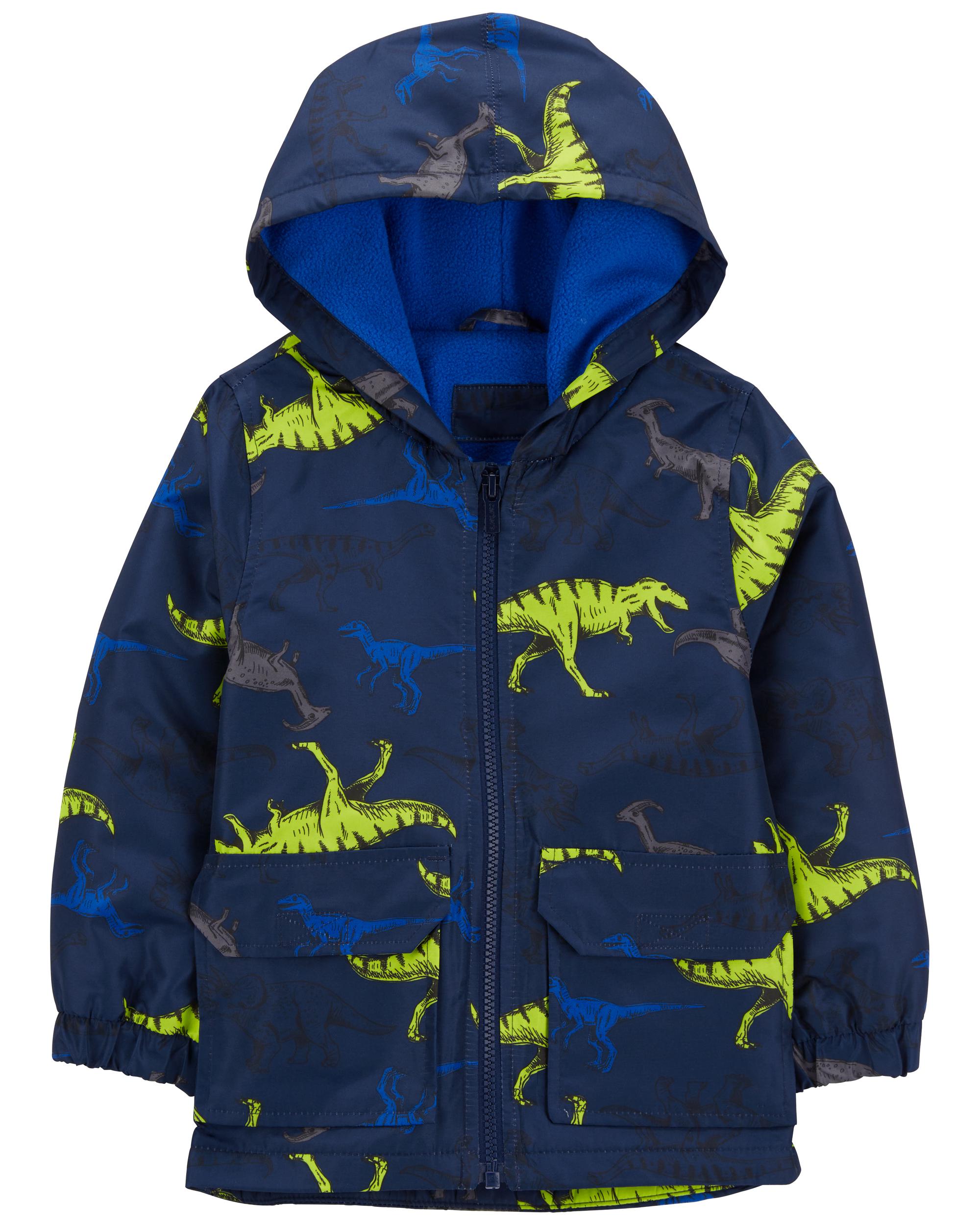 Kid Dino Print Rain Jacket