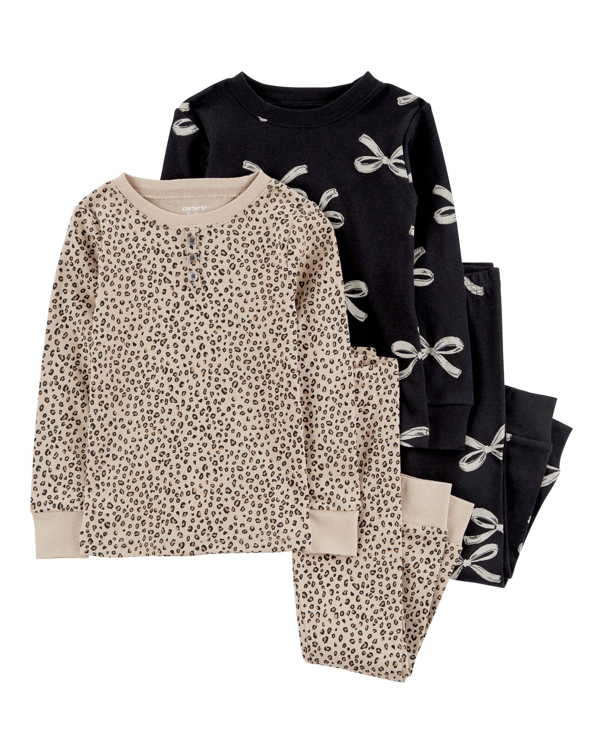 Baby 4-Piece Leopard 100% Snug Fit Cotton Pyjamas