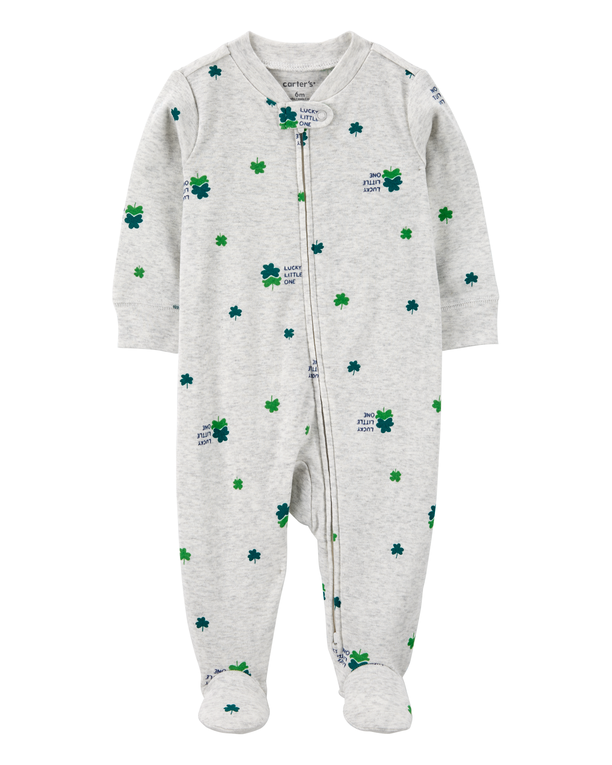 Baby St. Patrick's Day 2-Way Zip Cotton Sleeper Pyjamas