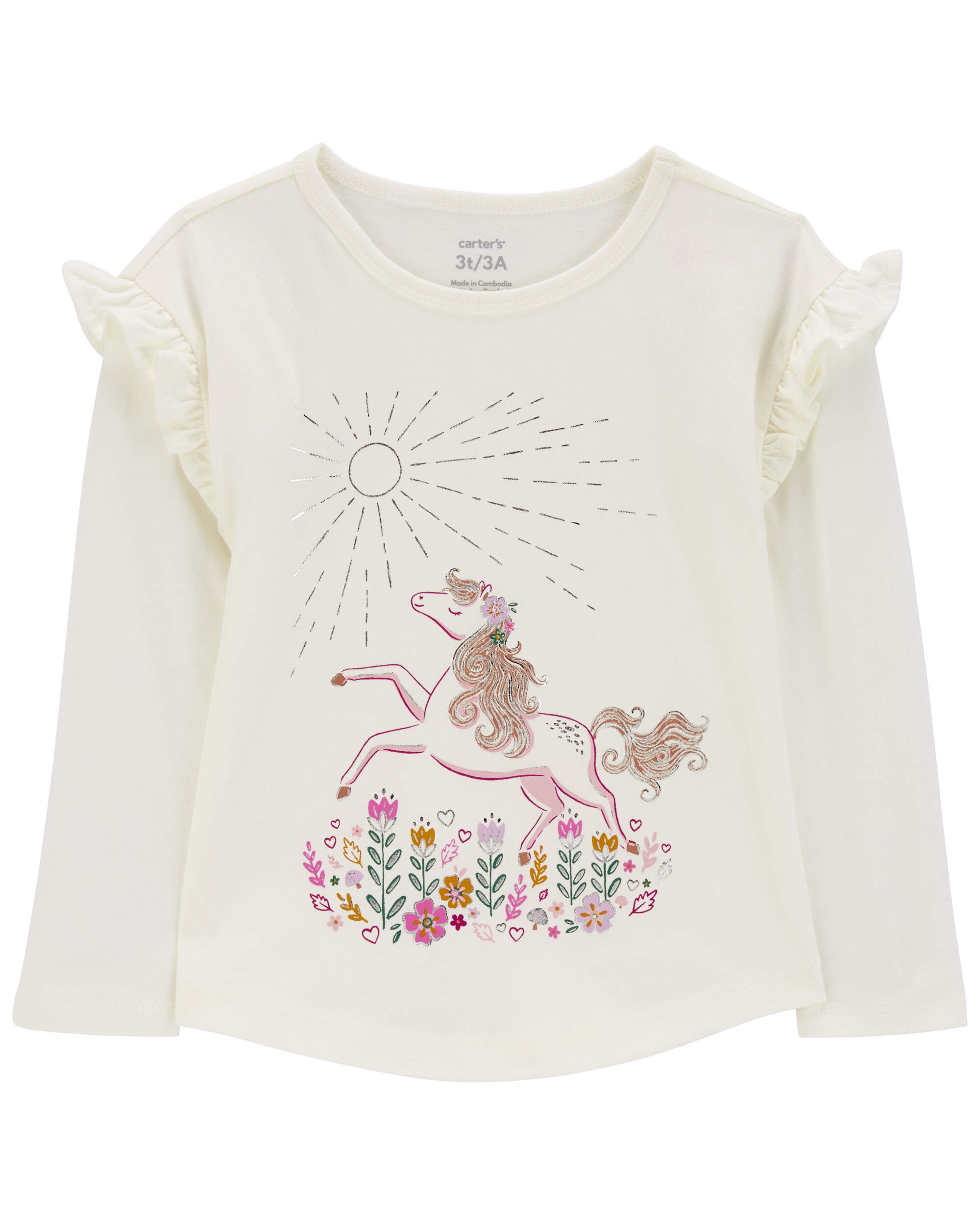 Baby Unicorn Flutter Graphic T-Shirt