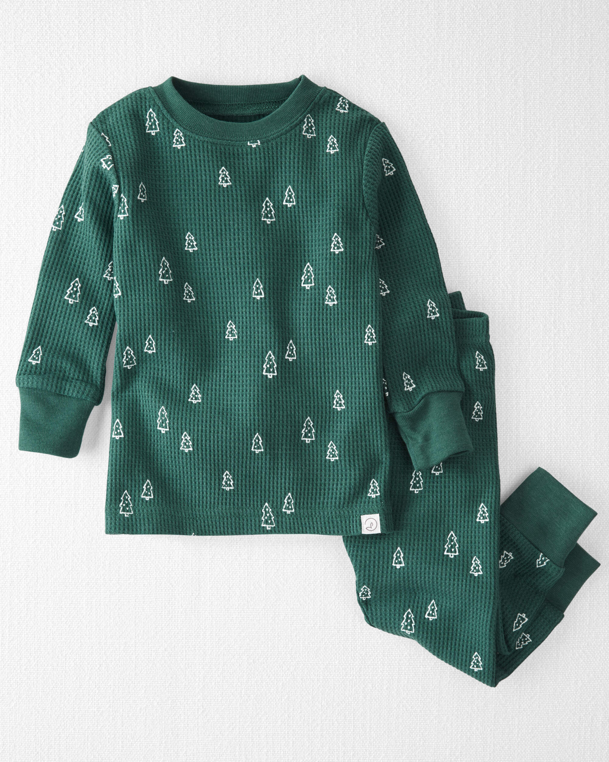 Baby Waffle Knit Pyjamas Set Made with Organic Cotton Evergreen Trees