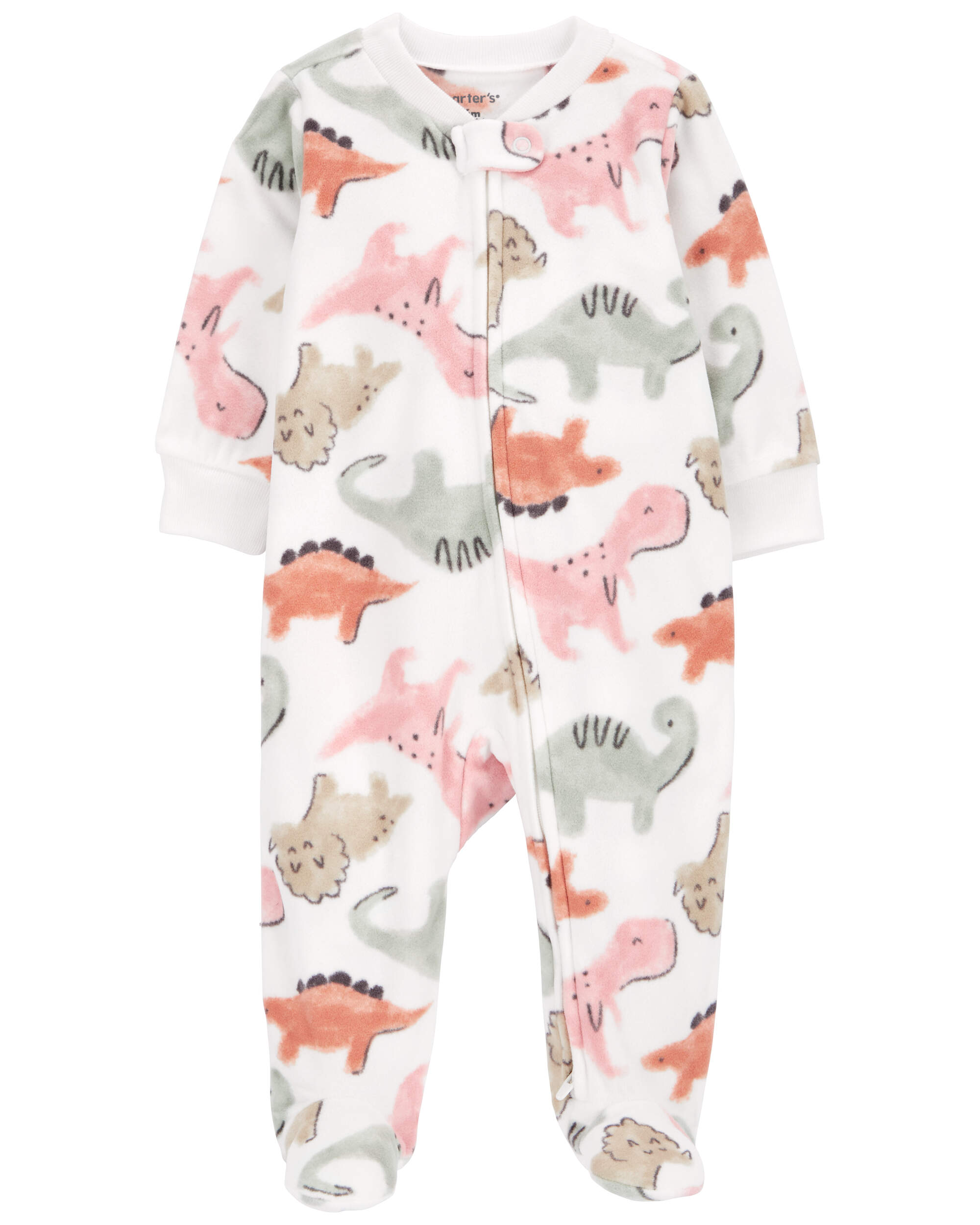 Baby Dinosaur Fleece Zip-Up Footie Sleep & Play Pajamas