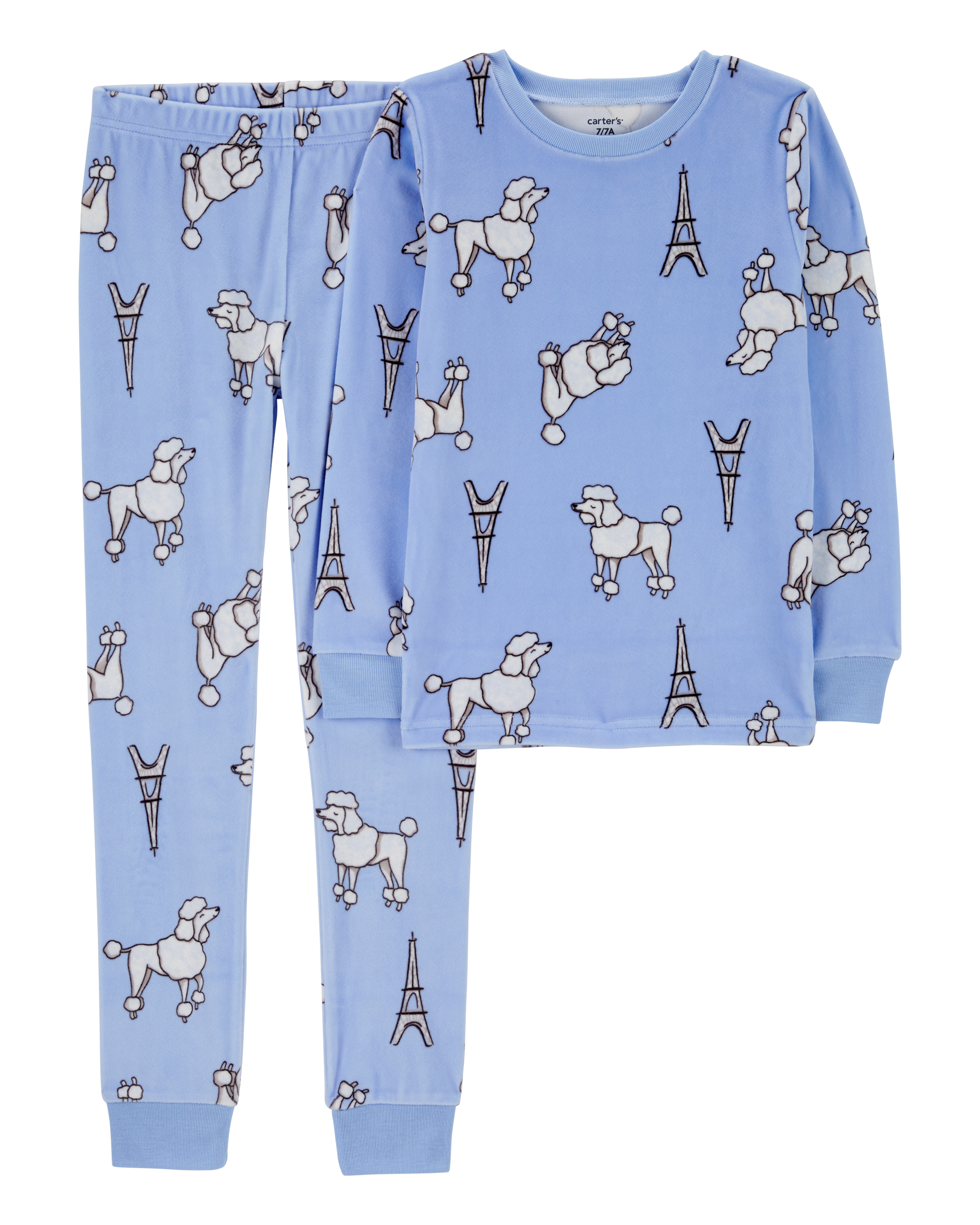 Kid 2-Piece Fuzzy Velboa Poodle Pyjamas