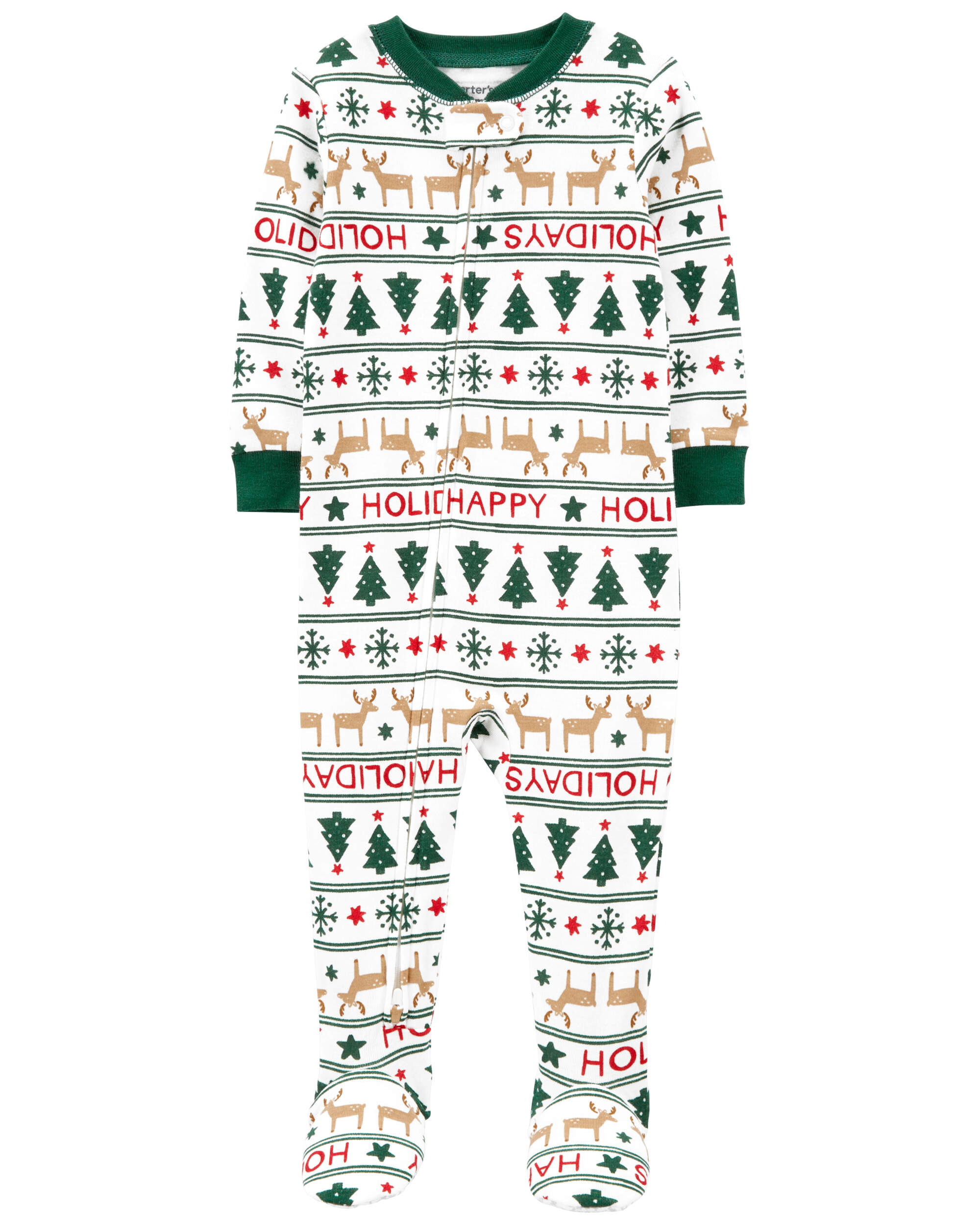 Baby 1-Piece Christmas 100% Snug Fit Cotton Footie Pyjamas