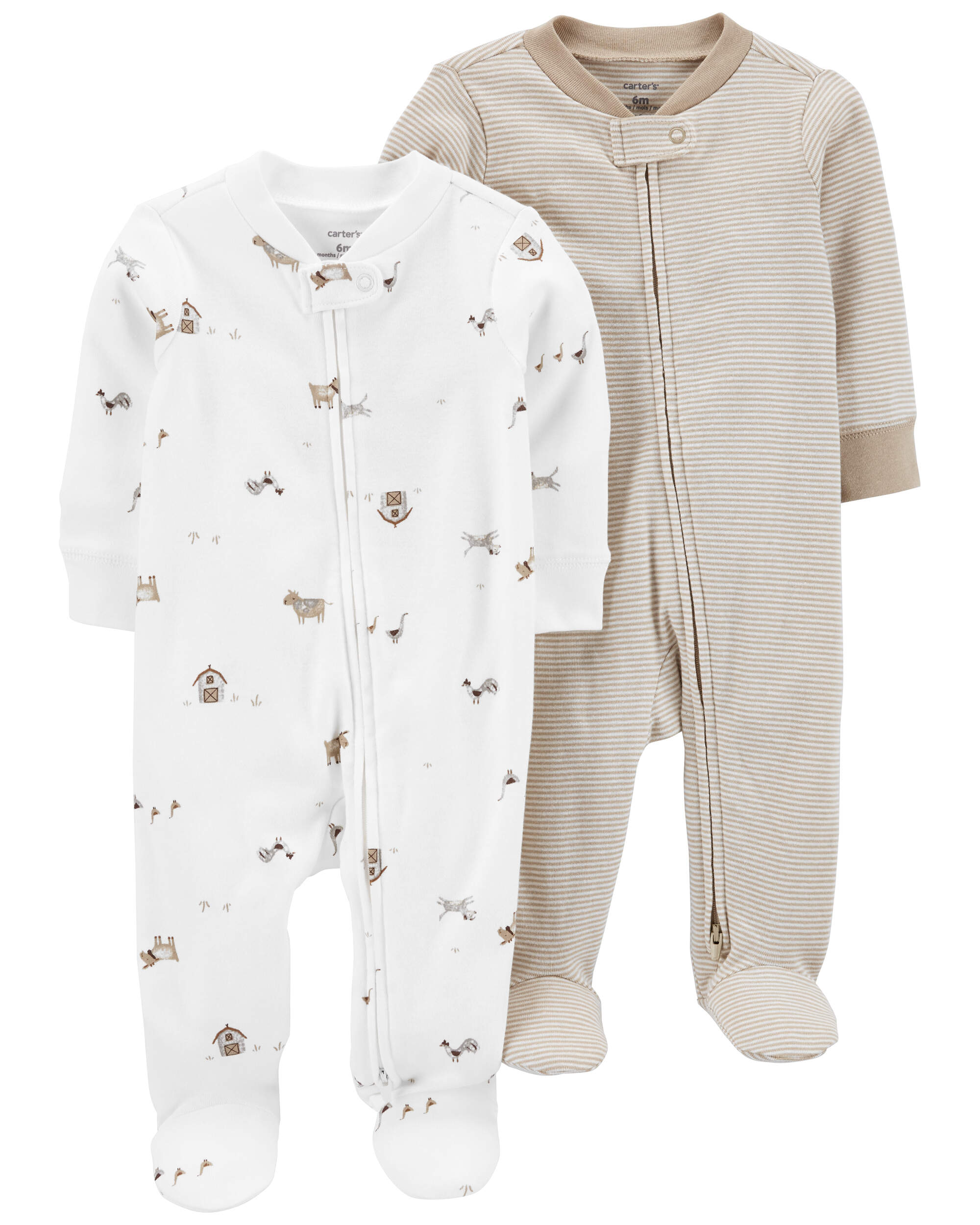 Multi Baby 2-Pack Zip-Up Sleeper Pyjamas | Carter's Oshkosh Canada