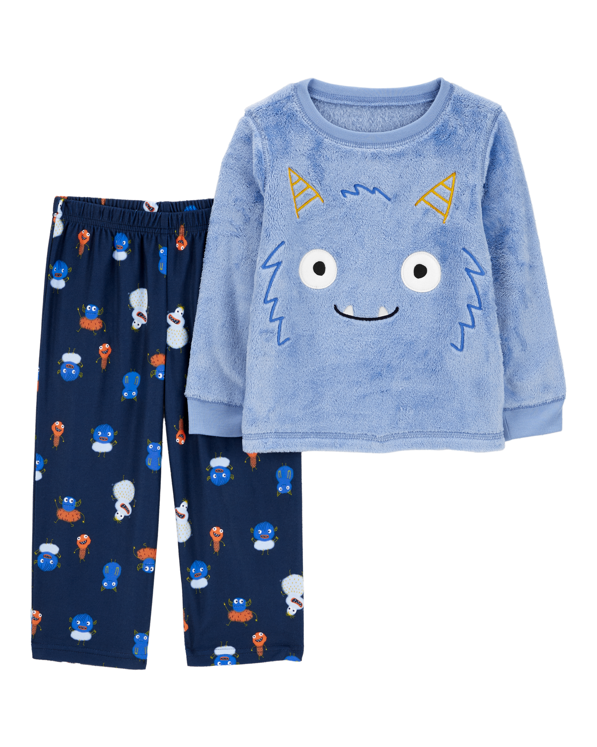 Toddler 2-Piece Fuzzy Velboa Monster Pyjamas