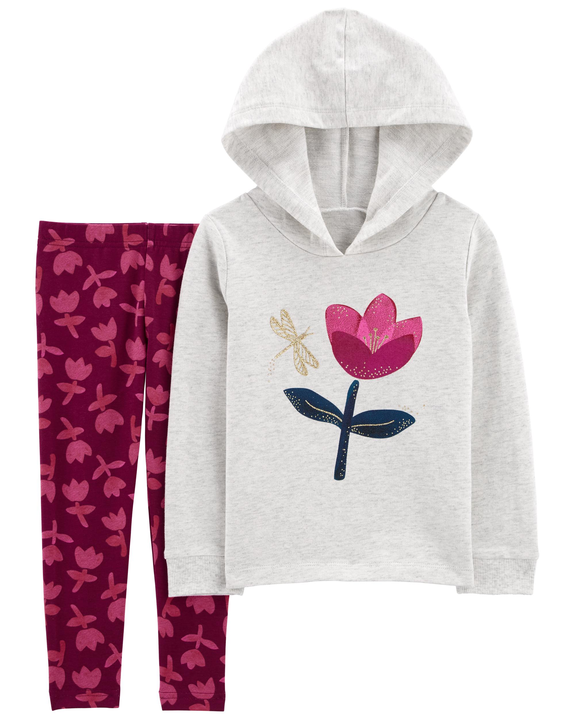 2-Piece Hooded Jersey Tee & Legging Set