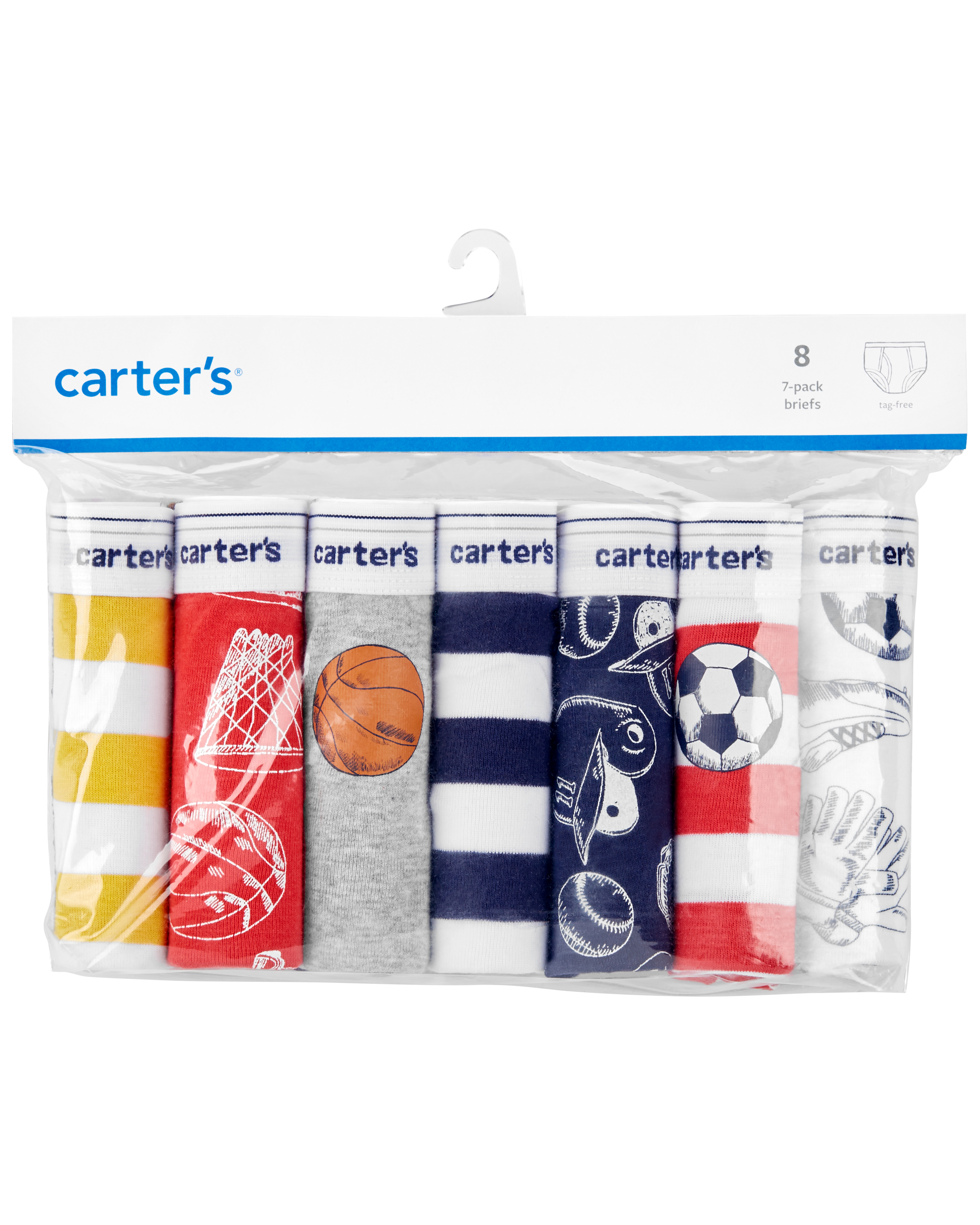 Carter's Big Boys' 7-Pack Cotton Briefs (4-5T, Safari)