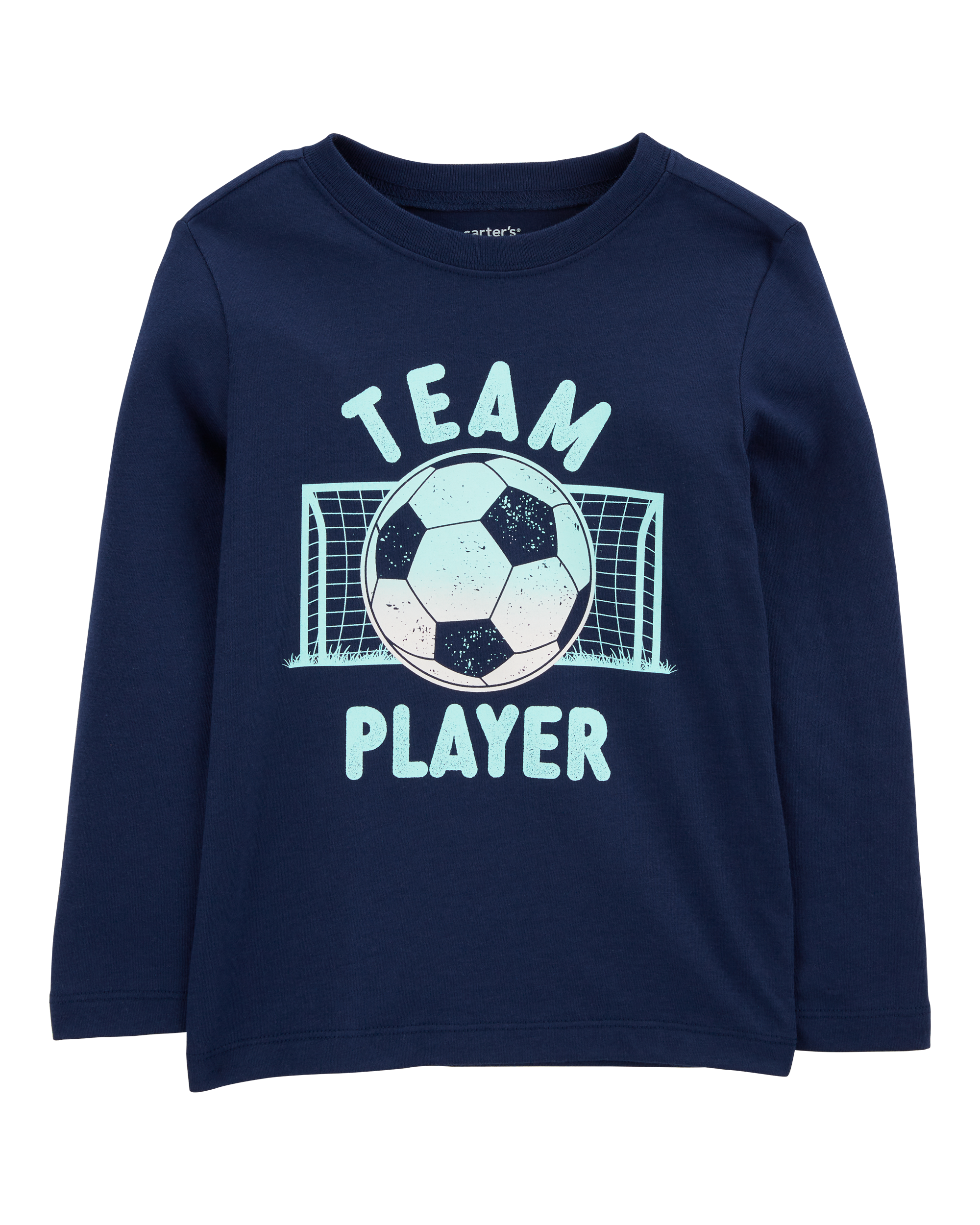 Toddler Soccer Cotton Blend Long-Sleeve Tee - Blue