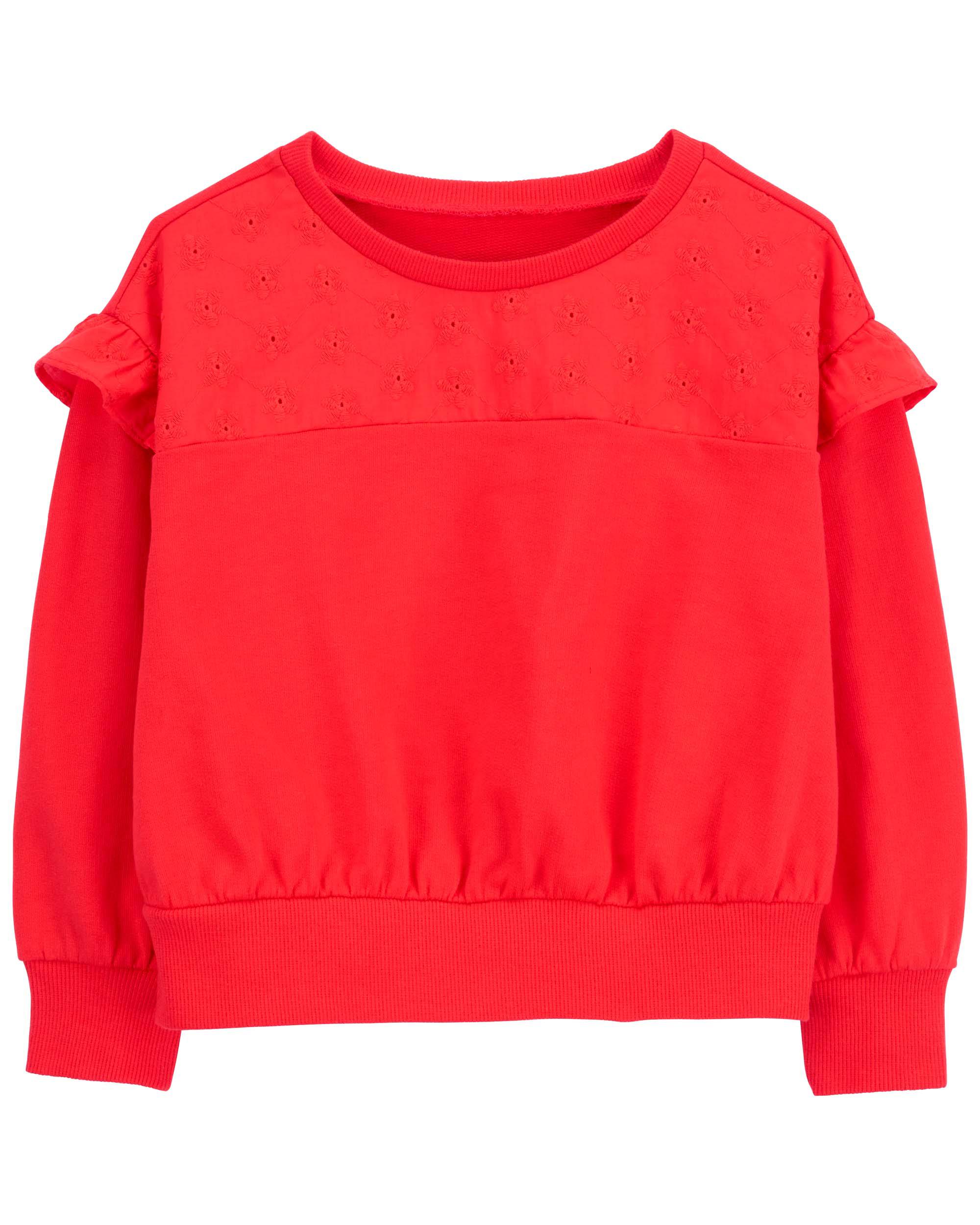 Toddler Eyelet Crew Neck Top