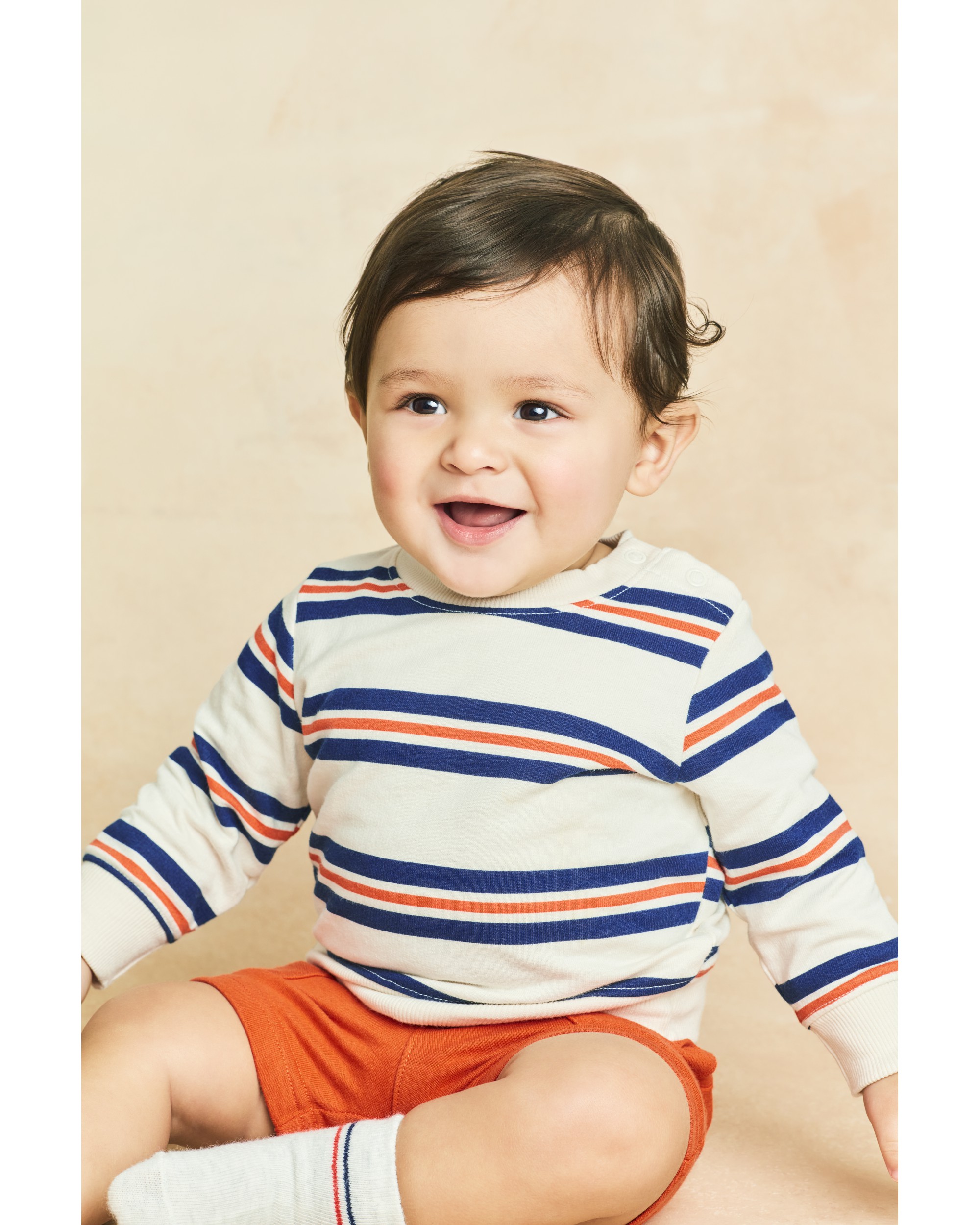 Baby 2-Piece Striped Sweatshirt & Short Set