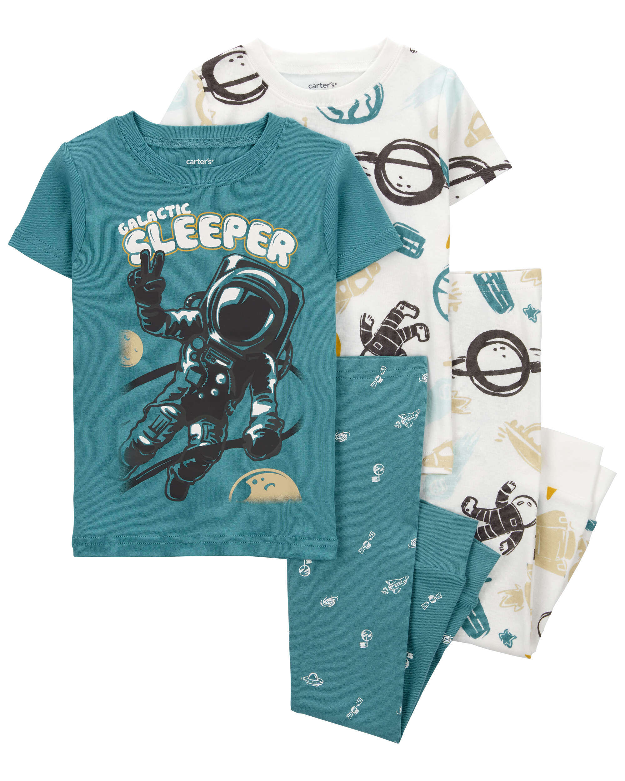 4-Piece Astronaut 100% Snug Fit Cotton Pyjamas