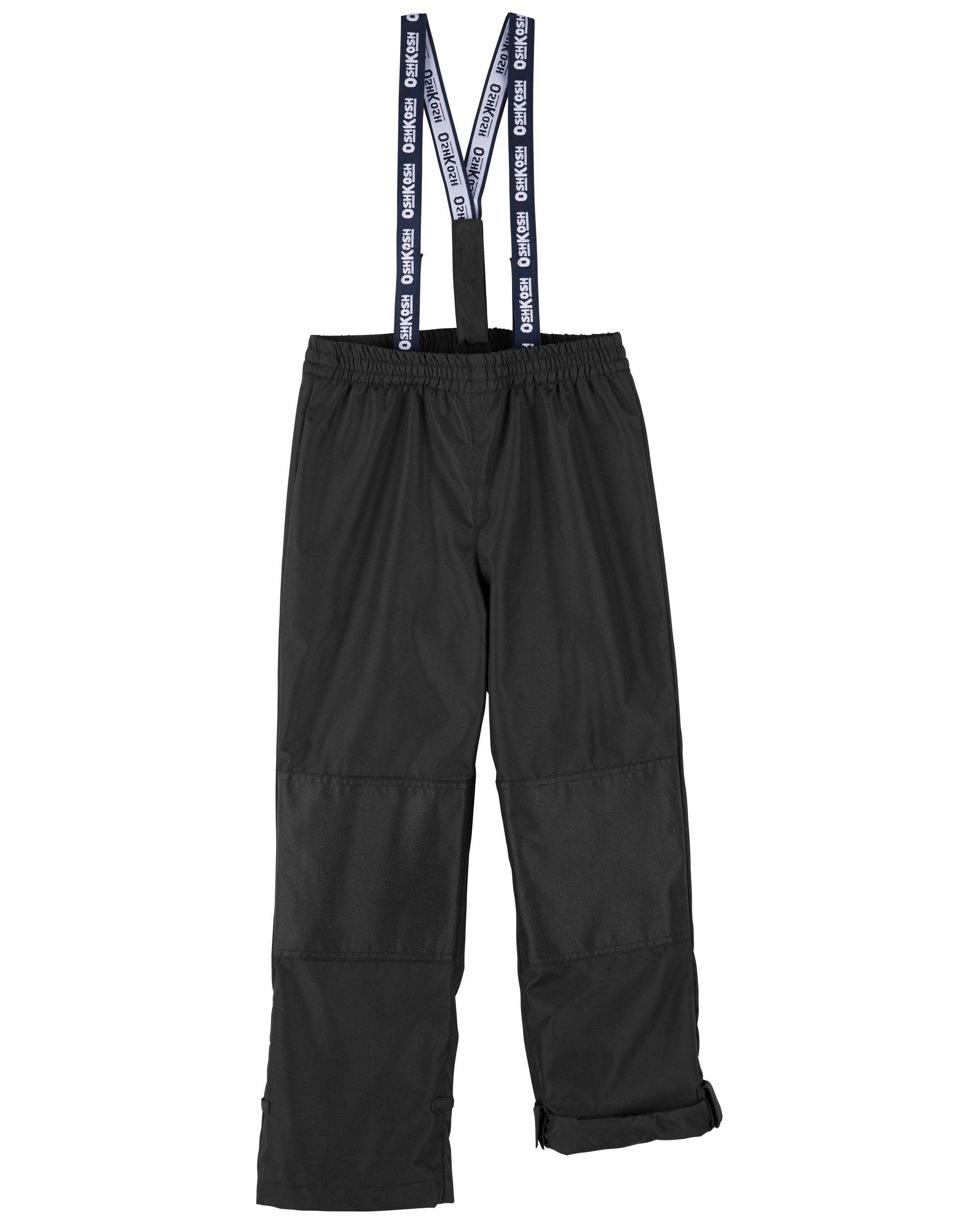 Black Fleece-Lined Lightweight Snow Pants