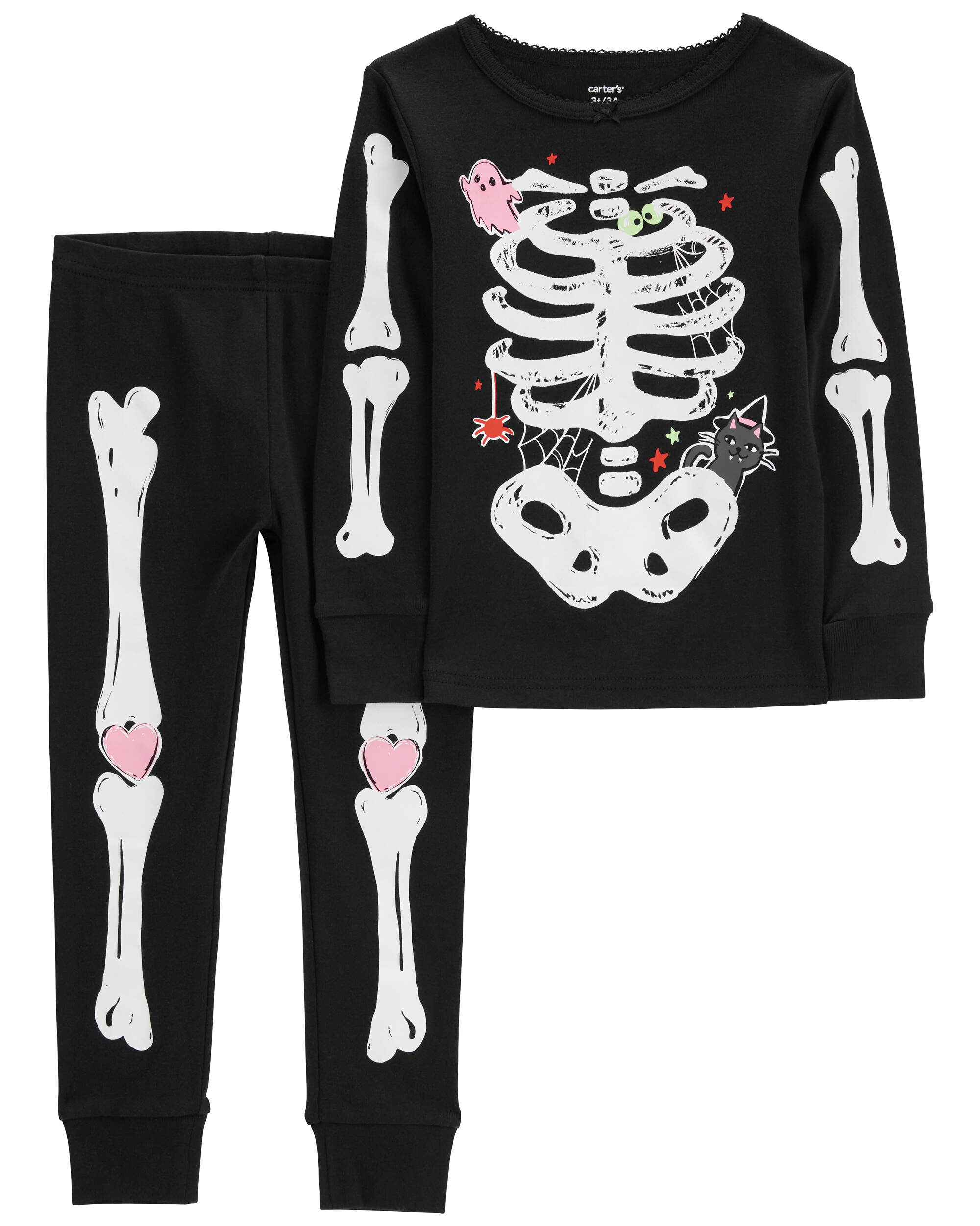 Toddler 2-Piece Glow Skeleton 100% Snug Fit Cotton Pyjamas