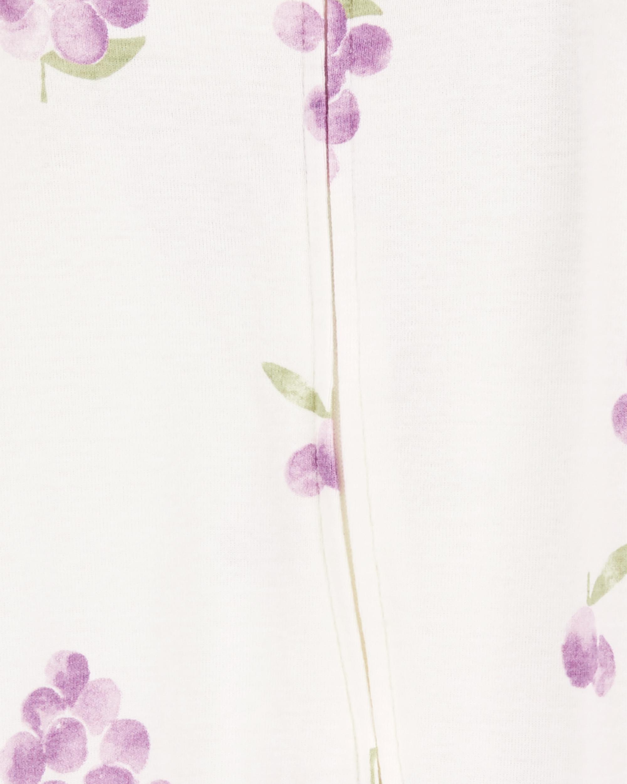 White/Purple 2-Pack 2-Way Zip Cotton Sleeper Pyjamas