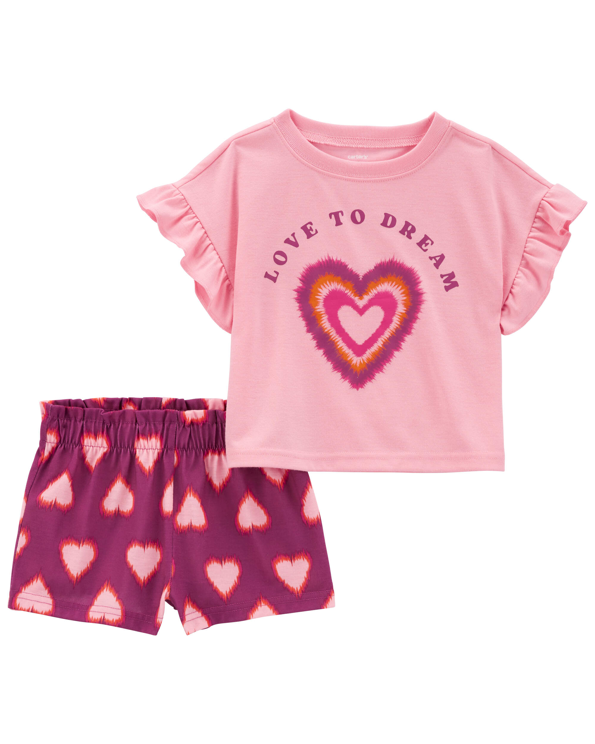 Toddler 2-Piece Love To Dream Heart Loose Fit Pyjama Set