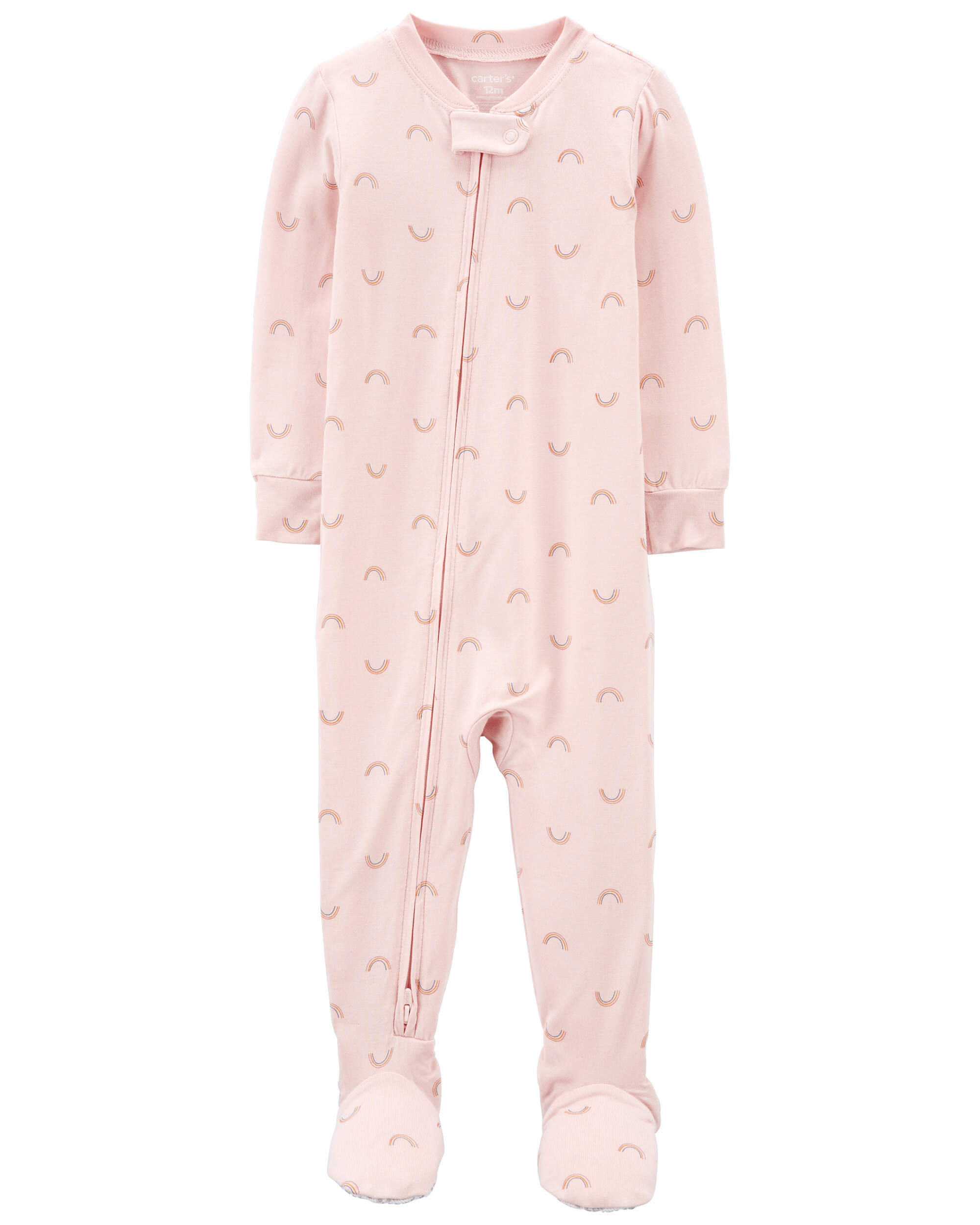 Pink 1-Piece Rainbow PurelySoft Footie Pyjamas | Carter's Oshkosh