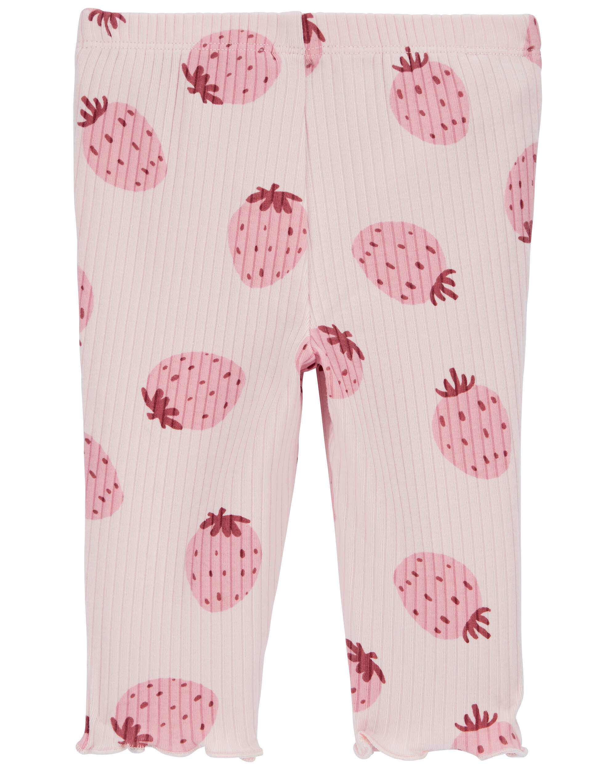 Baby Strawberry Pull-On Ribbed Pants