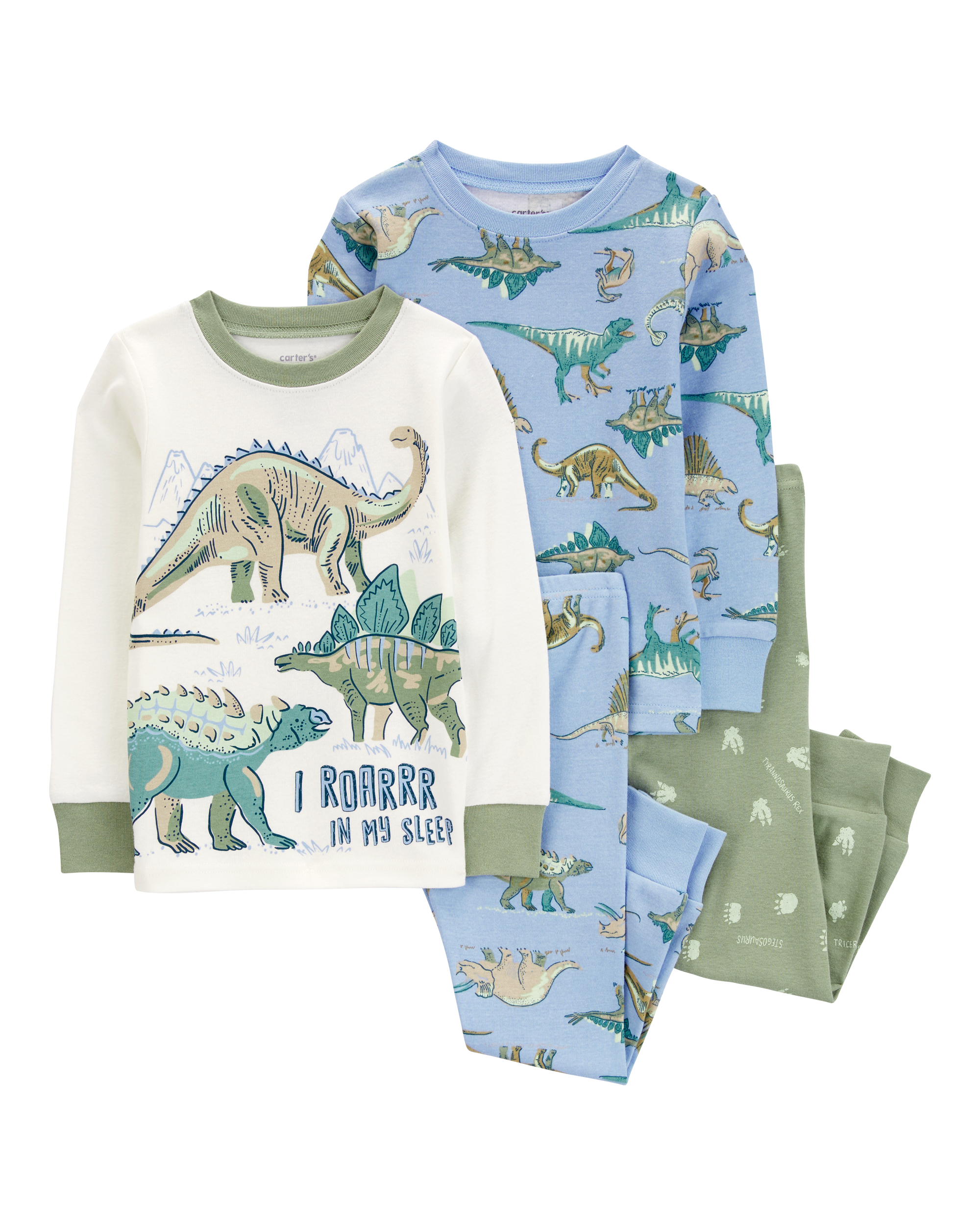 Toddler 4-Piece Dinosaur 100% Snug Fit Cotton Pyjamas