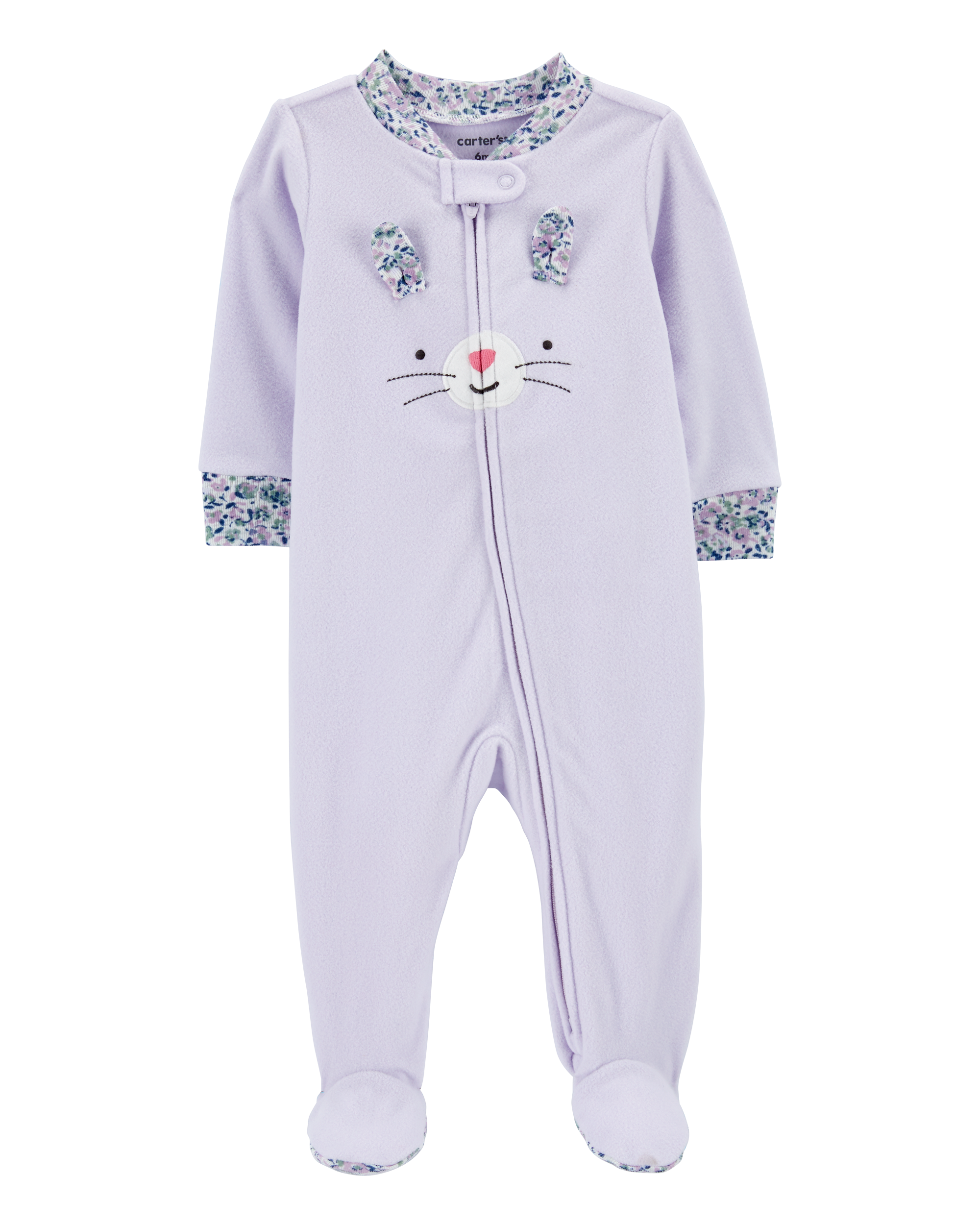 Baby Bunny Fleece Zip-Up Footie Sleeper Pyjamas