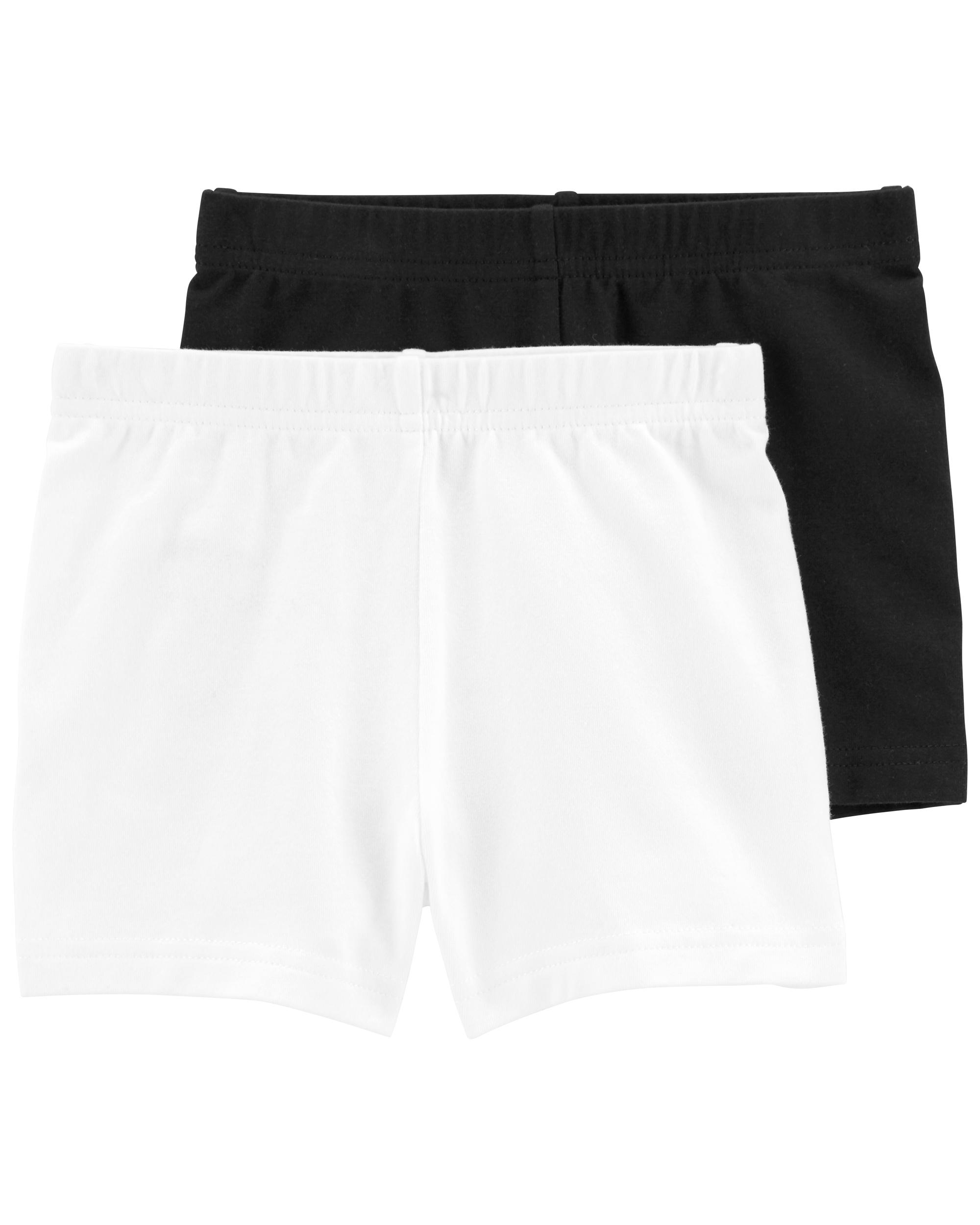 Toddler 2-Pack Black/White Bike Shorts