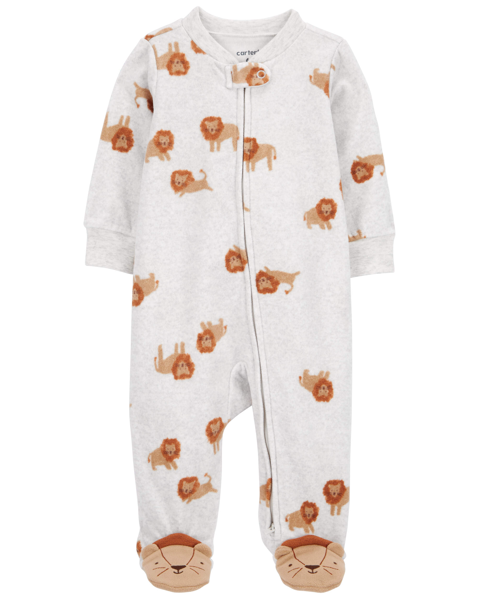 Baby Lion Fleece Zip-Up Footie Sleeper Pyjamas