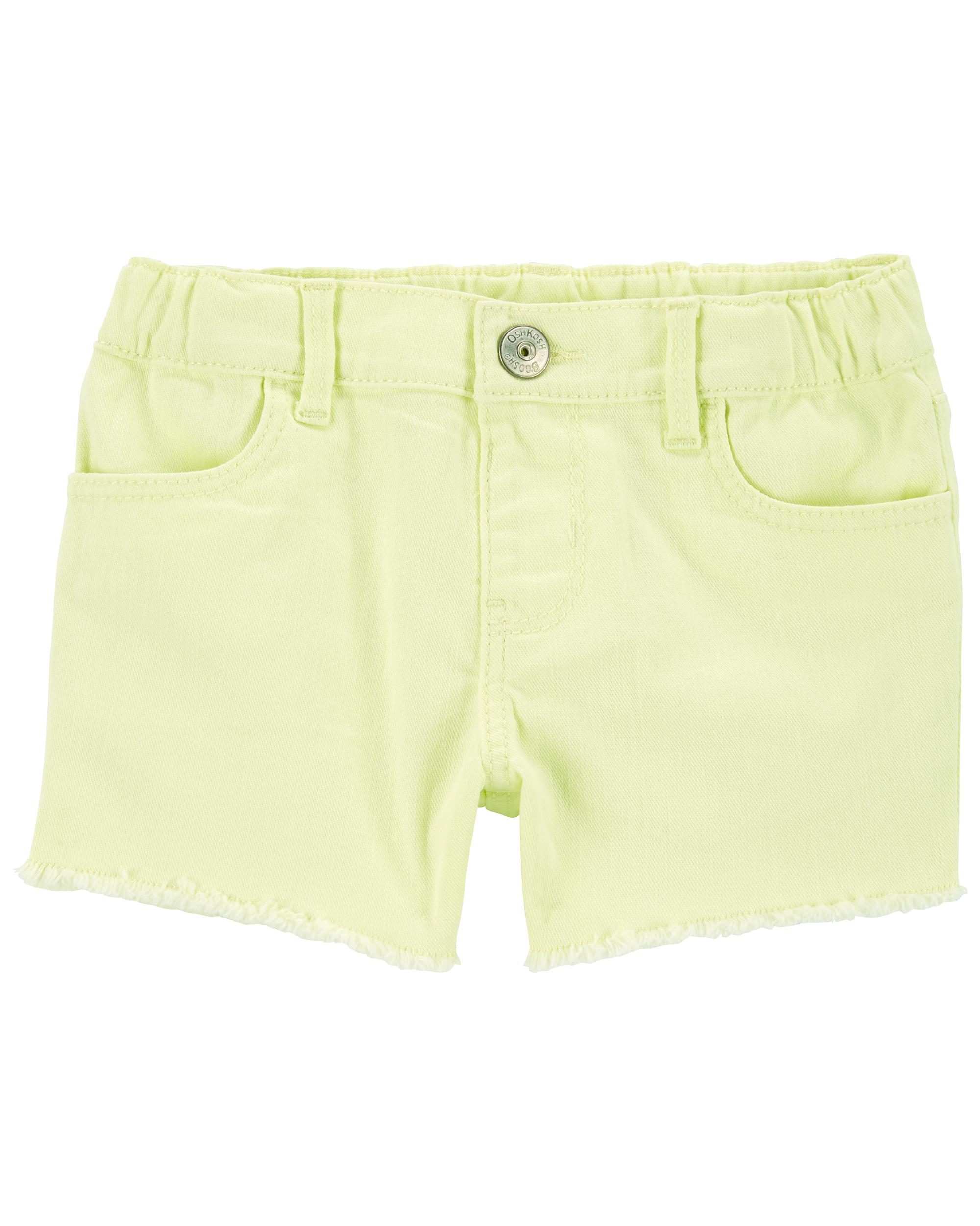 yellow denim shorts