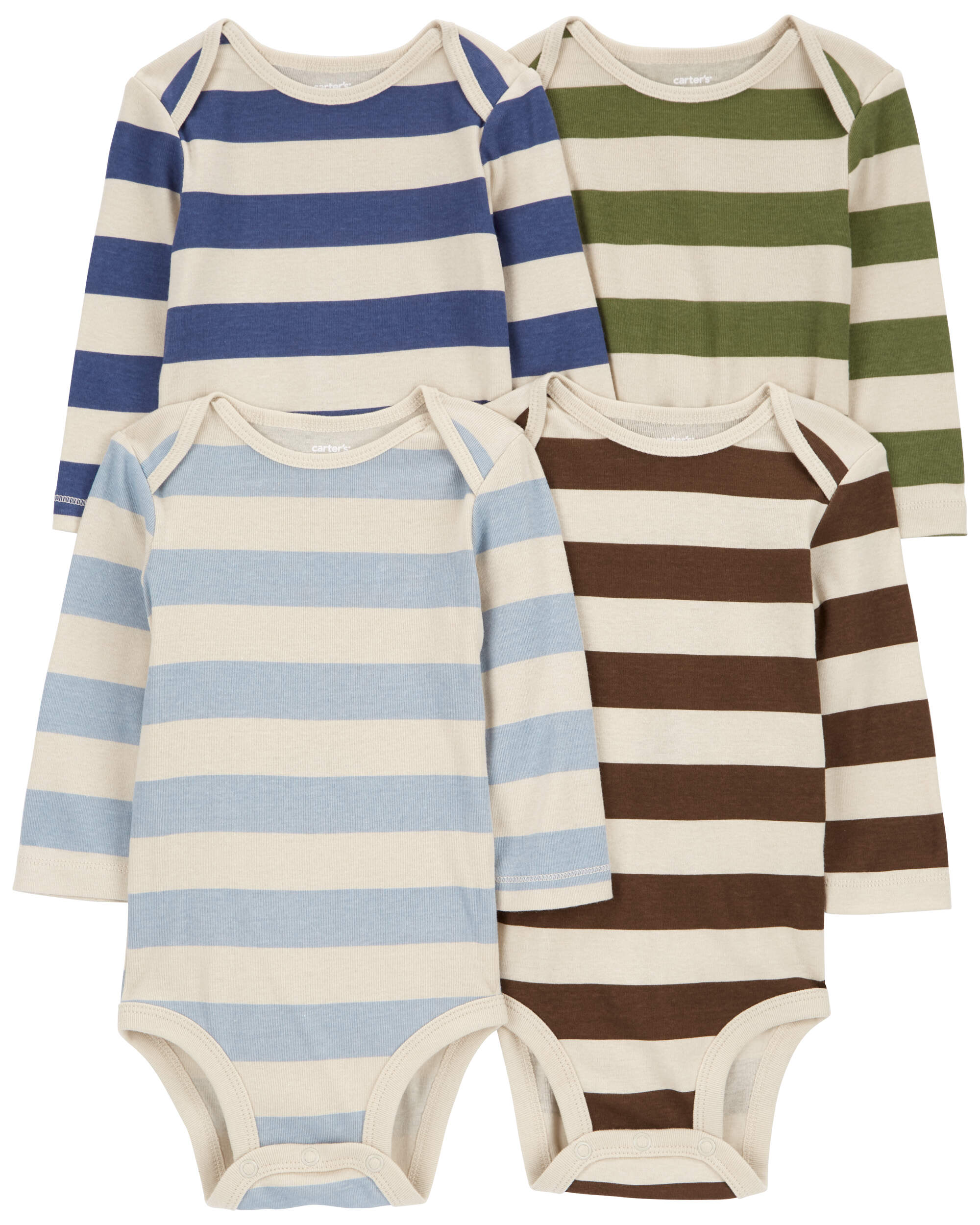 Baby 4-Pack Striped Long-Sleeve Bodysuits