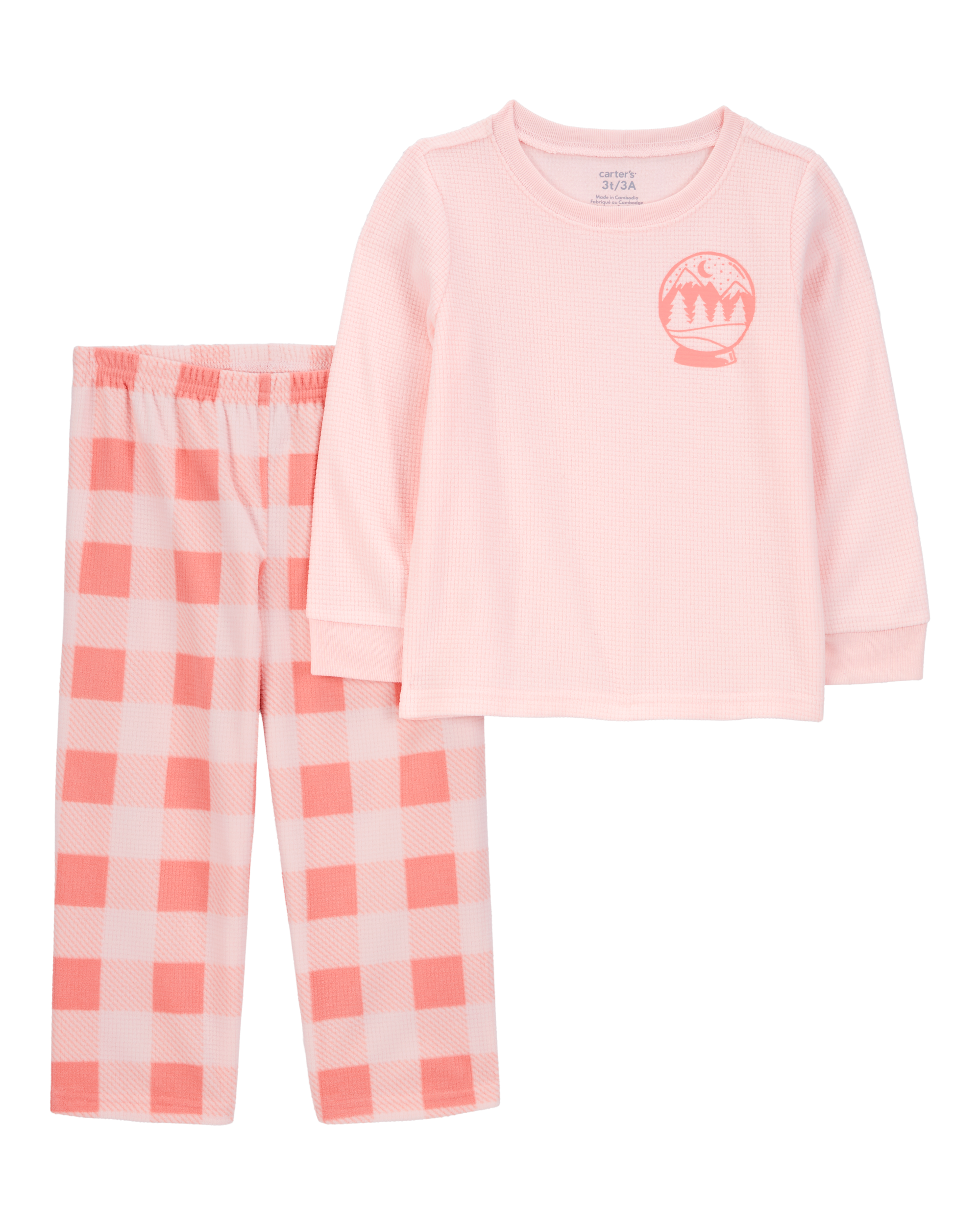 Toddler 2-Piece Thermal Top & Plaid Fleece Pyjamas