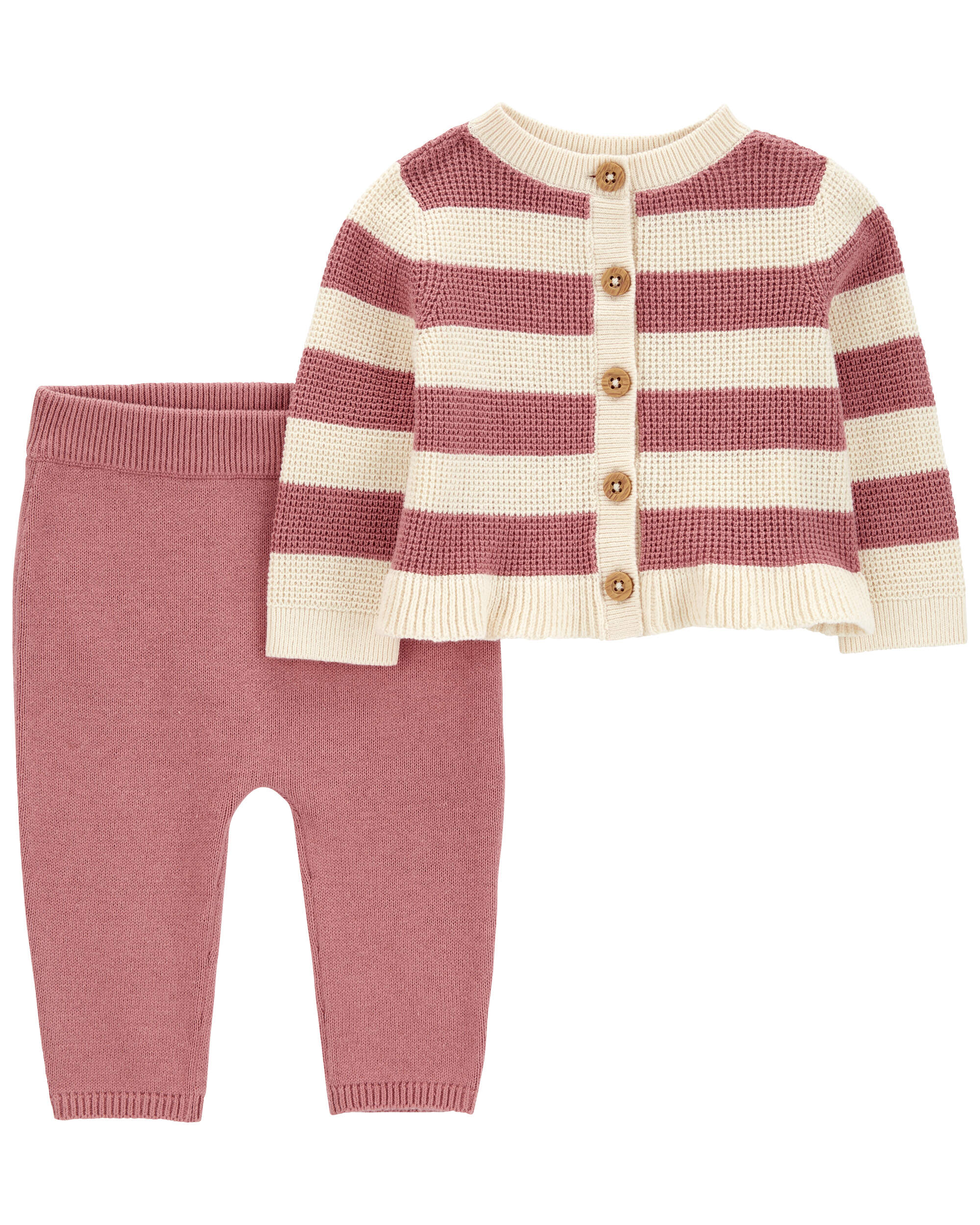 Baby 2-Piece Striped Cardigan & Pant Set