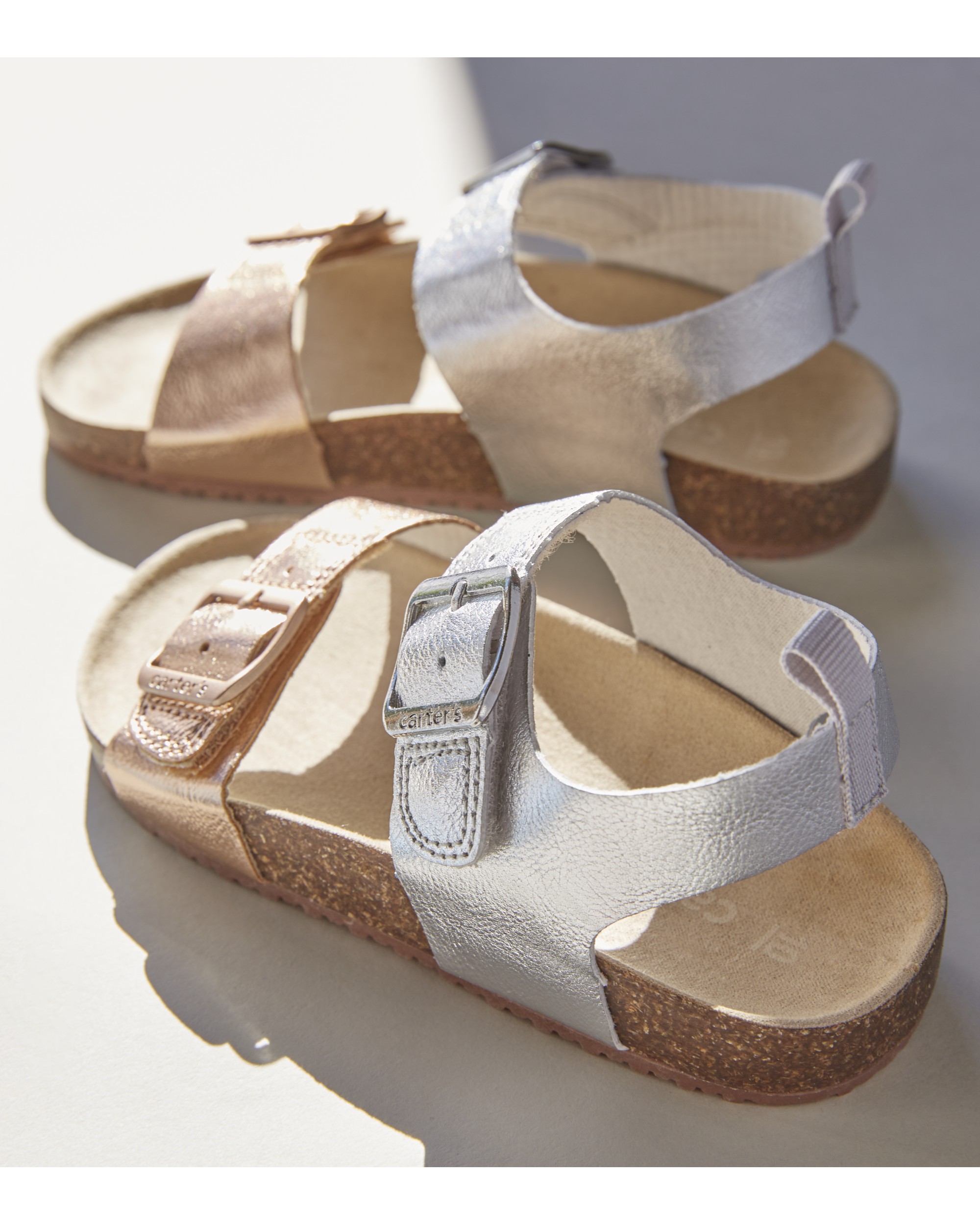 Toddler Buckle Faux Cork Sandals