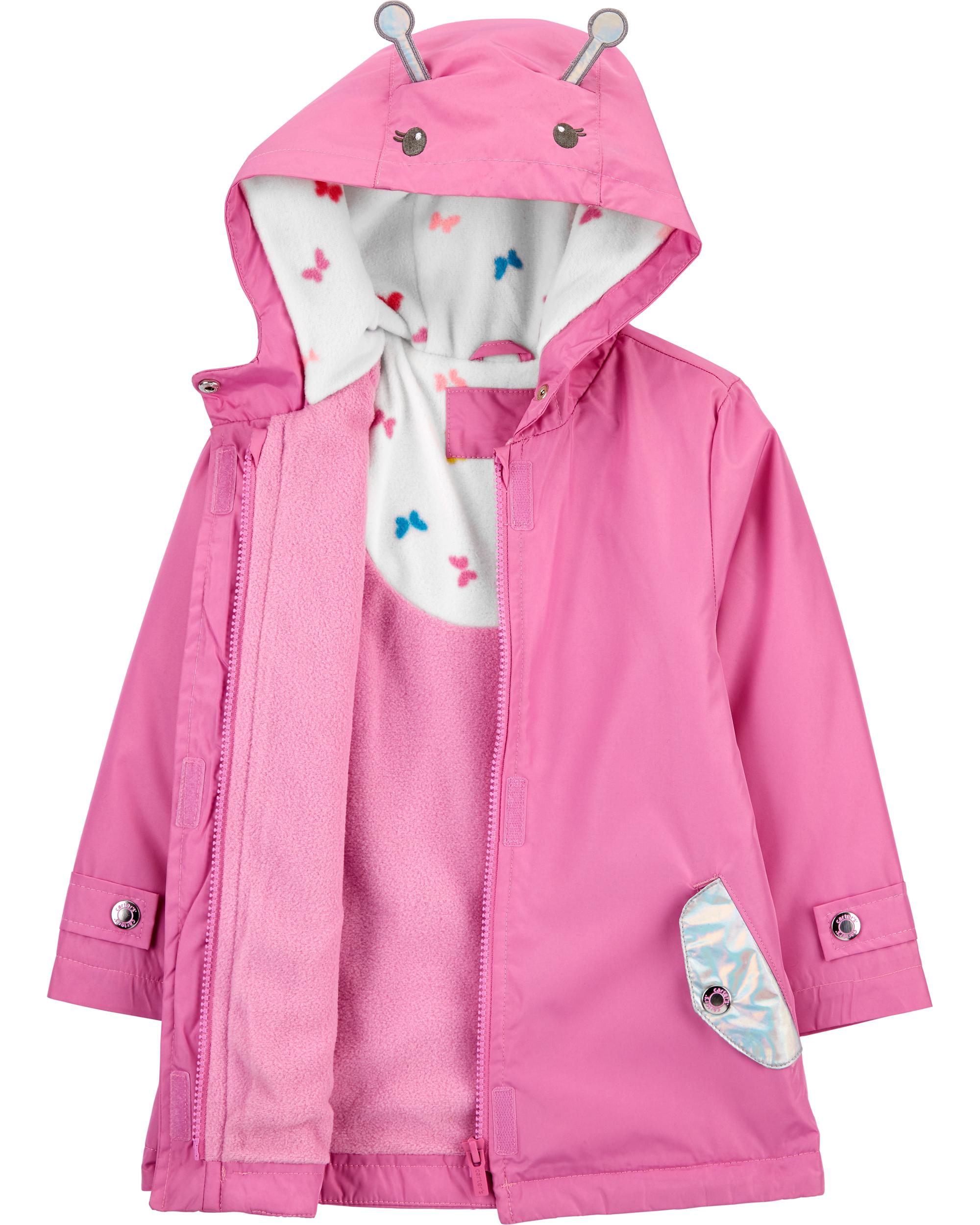 lined rain jacket with hood