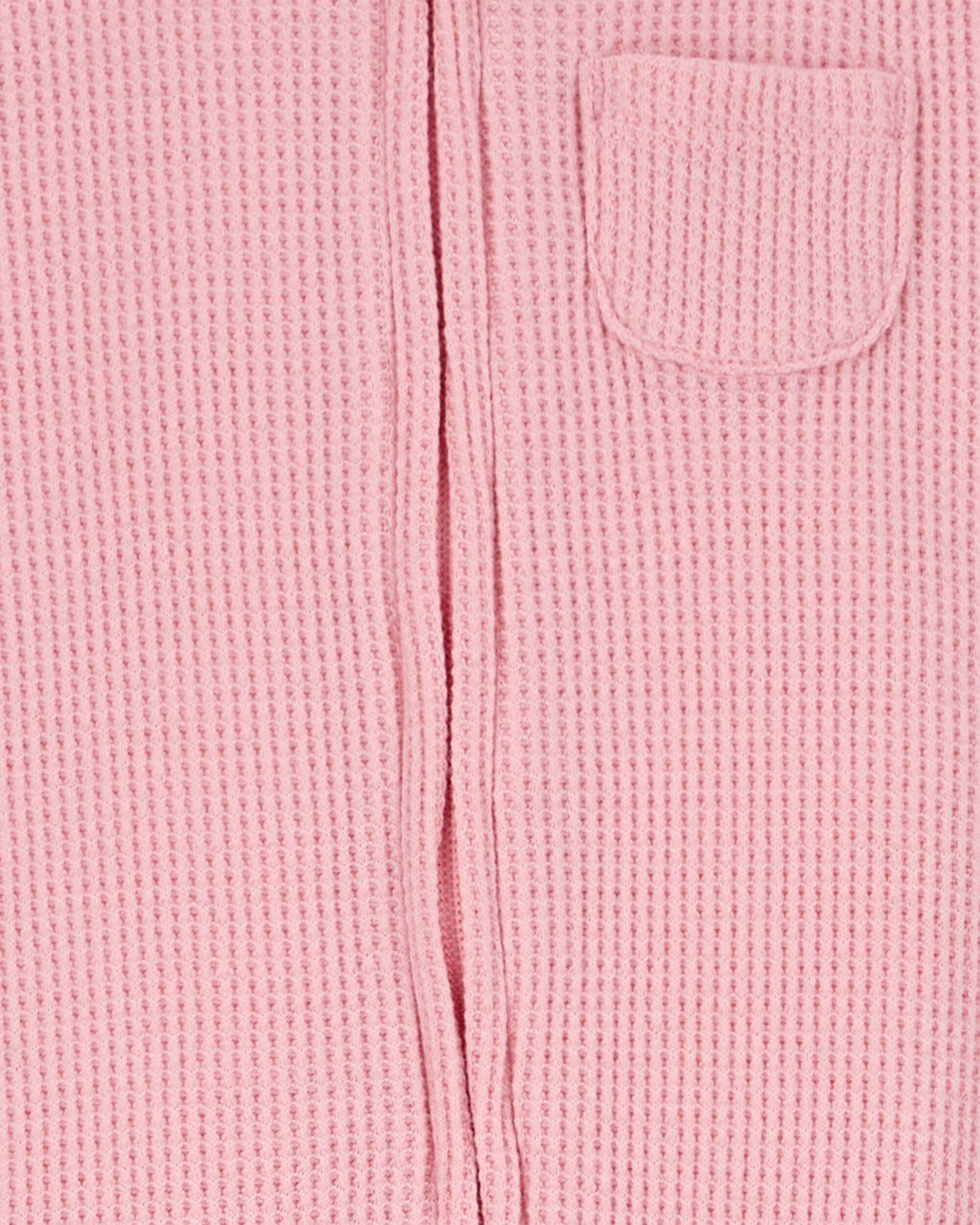 Baby Floral Trim 2-Way Zip Thermal Textured Sleeper Pyjamas