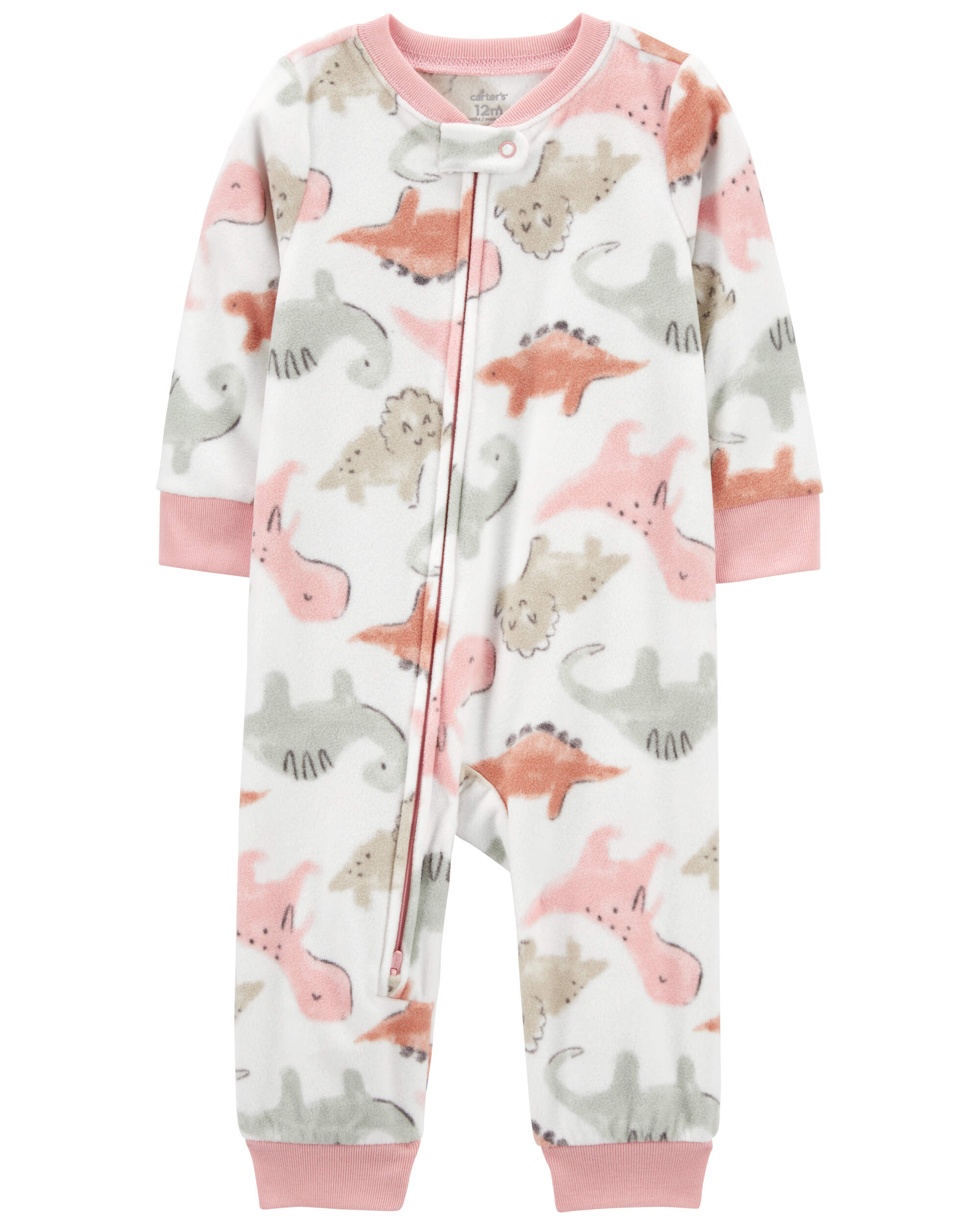 Toddler 1-Piece Dinosaur Fleece Footless Pyjamas